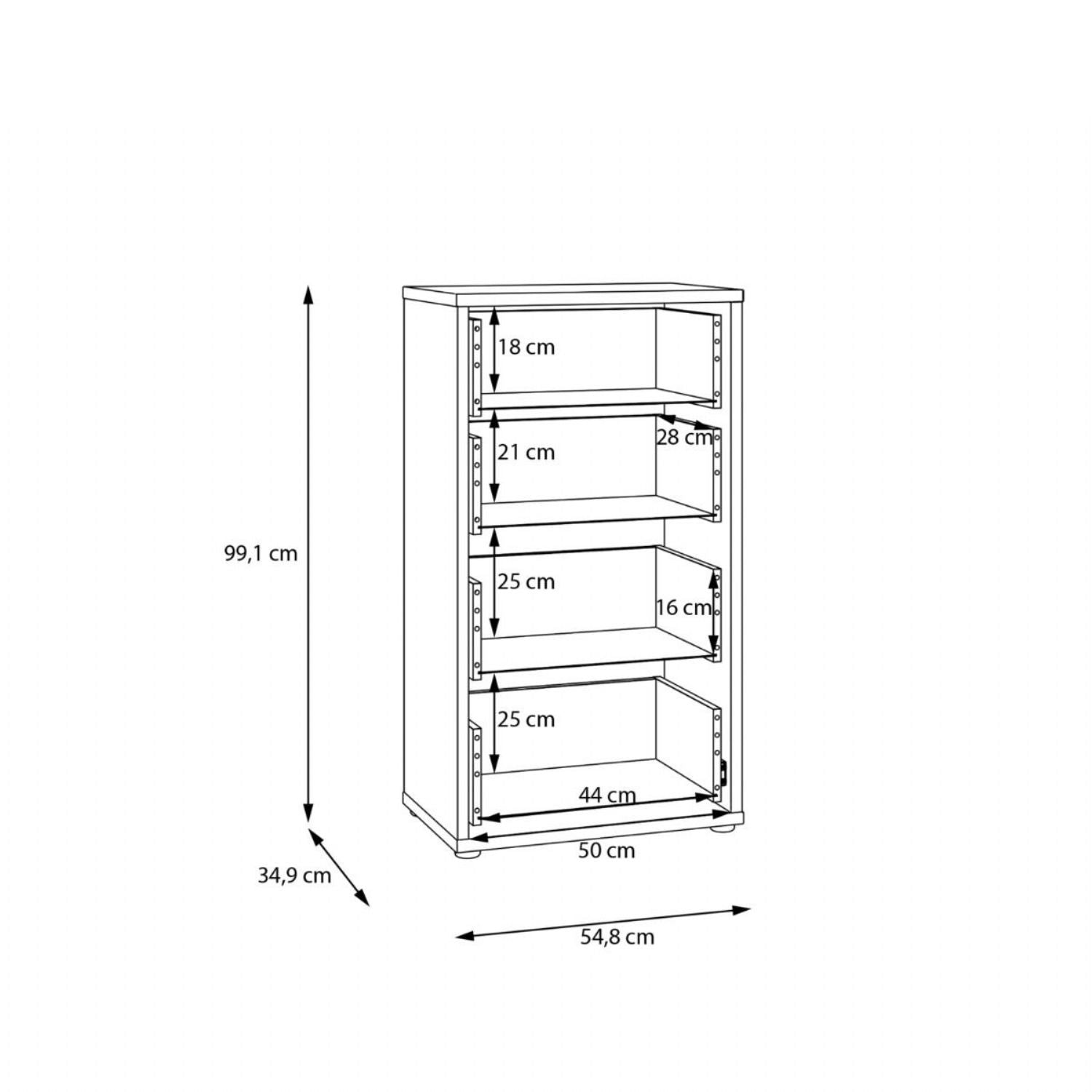 Alice Springs Tall 4 Drawer Chest with PushtoOpen Drawers in Taupe