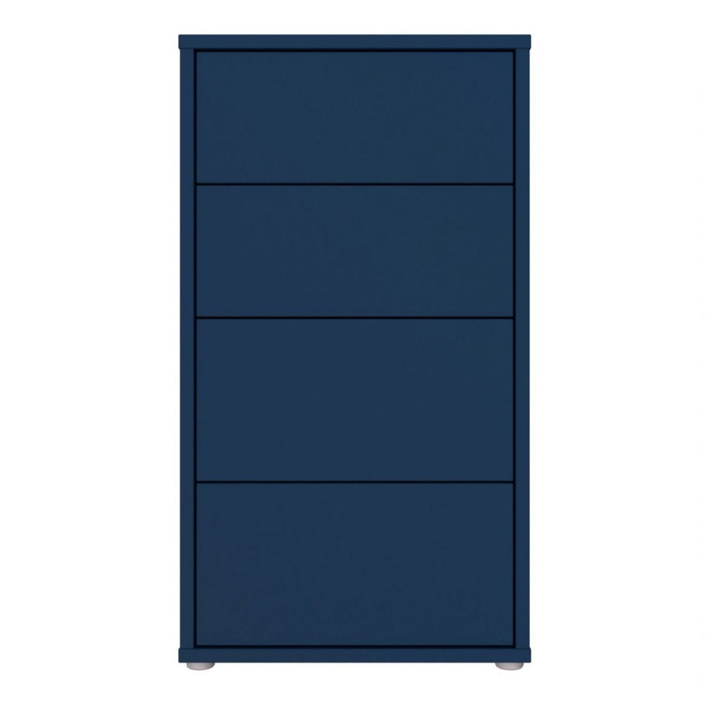Alice Springs Tall 4 Drawer Chest with PushtoOpen Drawers in Night Blue
