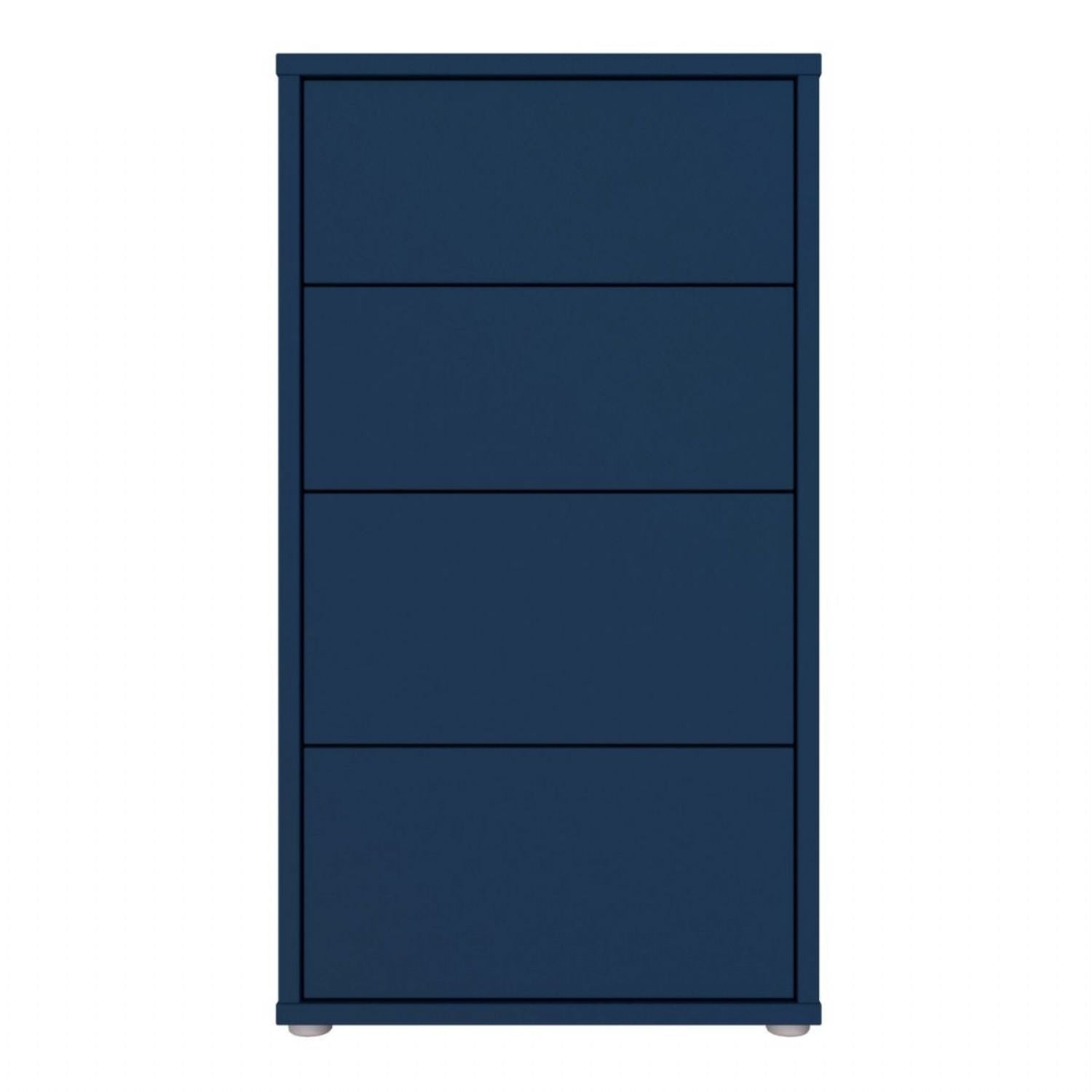 Alice Springs Tall 4 Drawer Chest with PushtoOpen Drawers in Night Blue