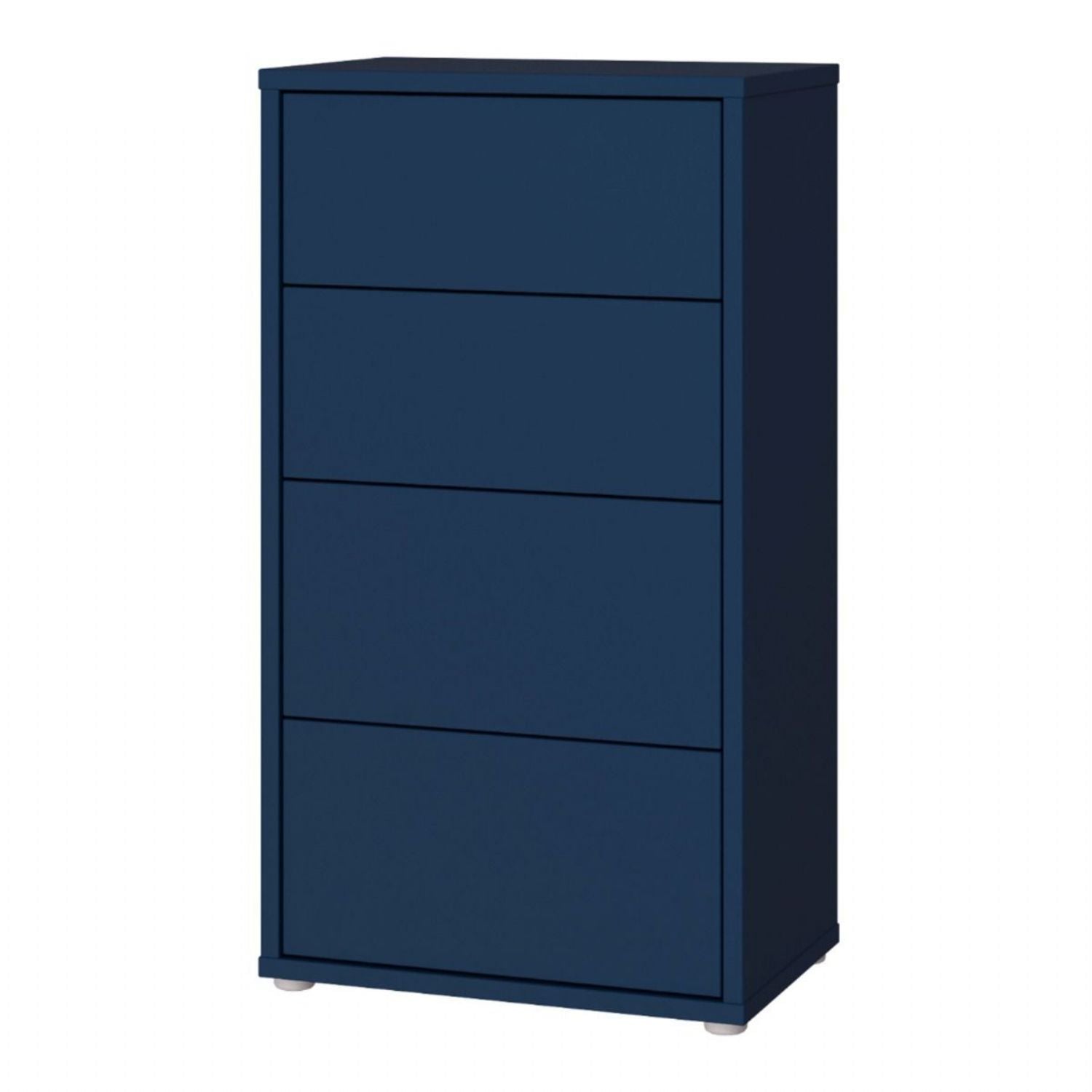Alice Springs Tall 4 Drawer Chest with PushtoOpen Drawers in Night Blue
