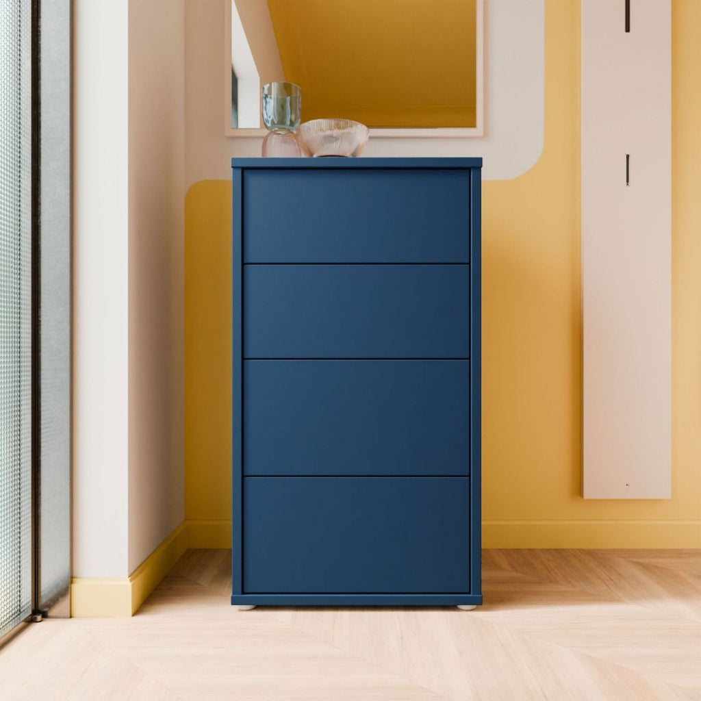 Alice Springs Tall 4 Drawer Chest with PushtoOpen Drawers in Night Blue