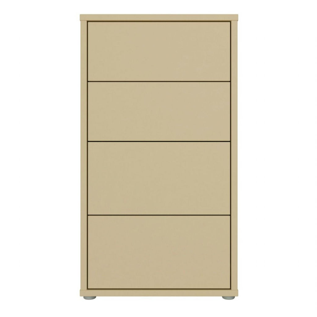 Alice Springs Tall 4 Drawer Chest with PushtoOpen Drawers in Butter Yellow