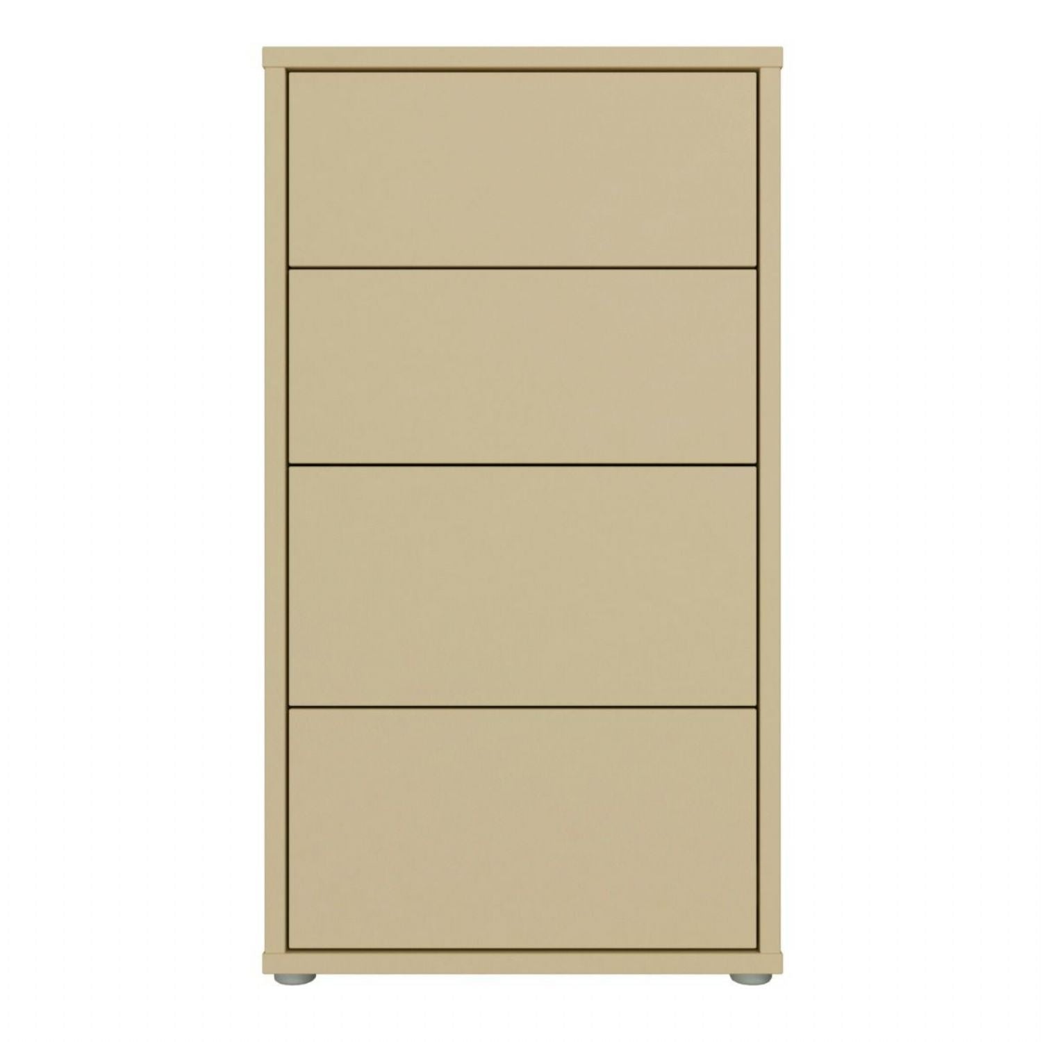 Alice Springs Tall 4 Drawer Chest with PushtoOpen Drawers in Butter Yellow