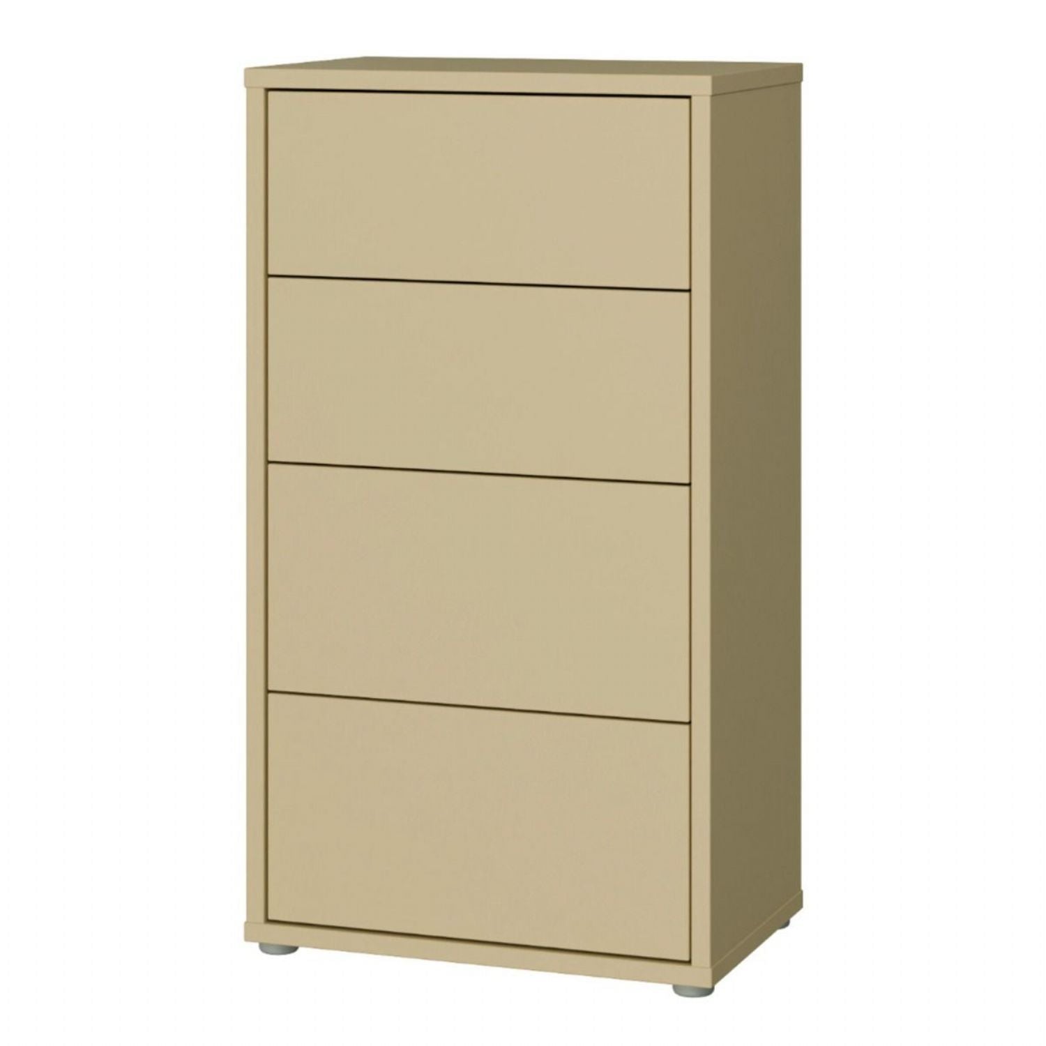 Alice Springs Tall 4 Drawer Chest with PushtoOpen Drawers in Butter Yellow