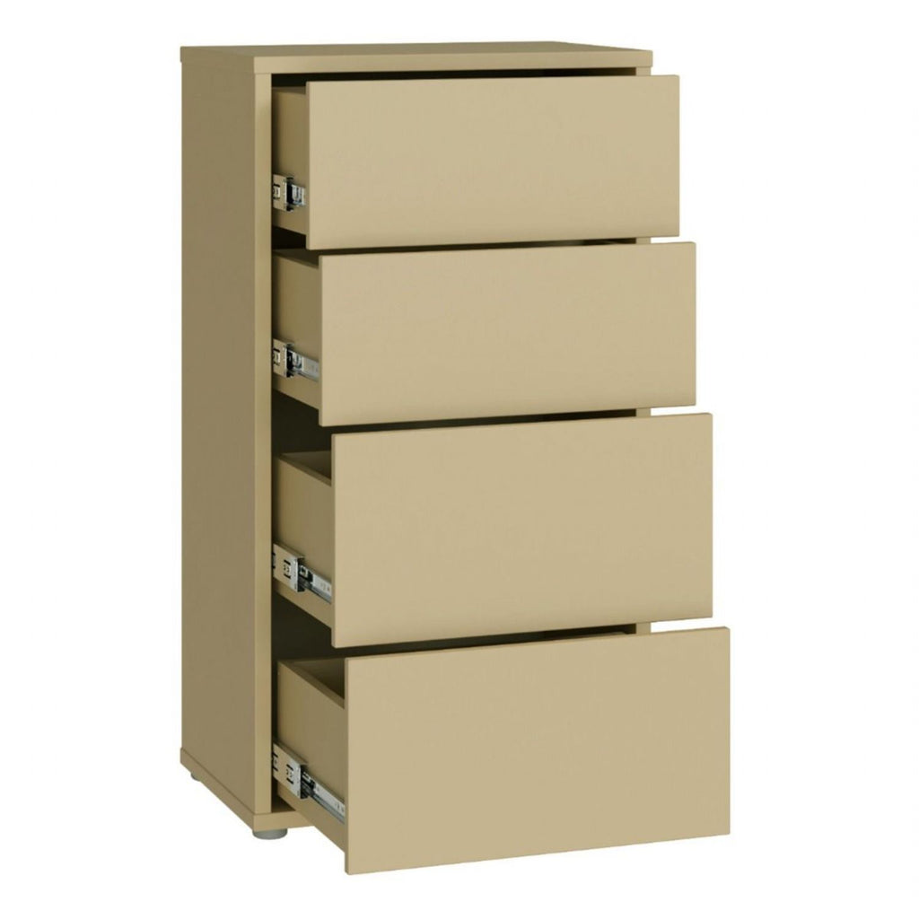 Alice Springs Tall 4 Drawer Chest with PushtoOpen Drawers in Butter Yellow