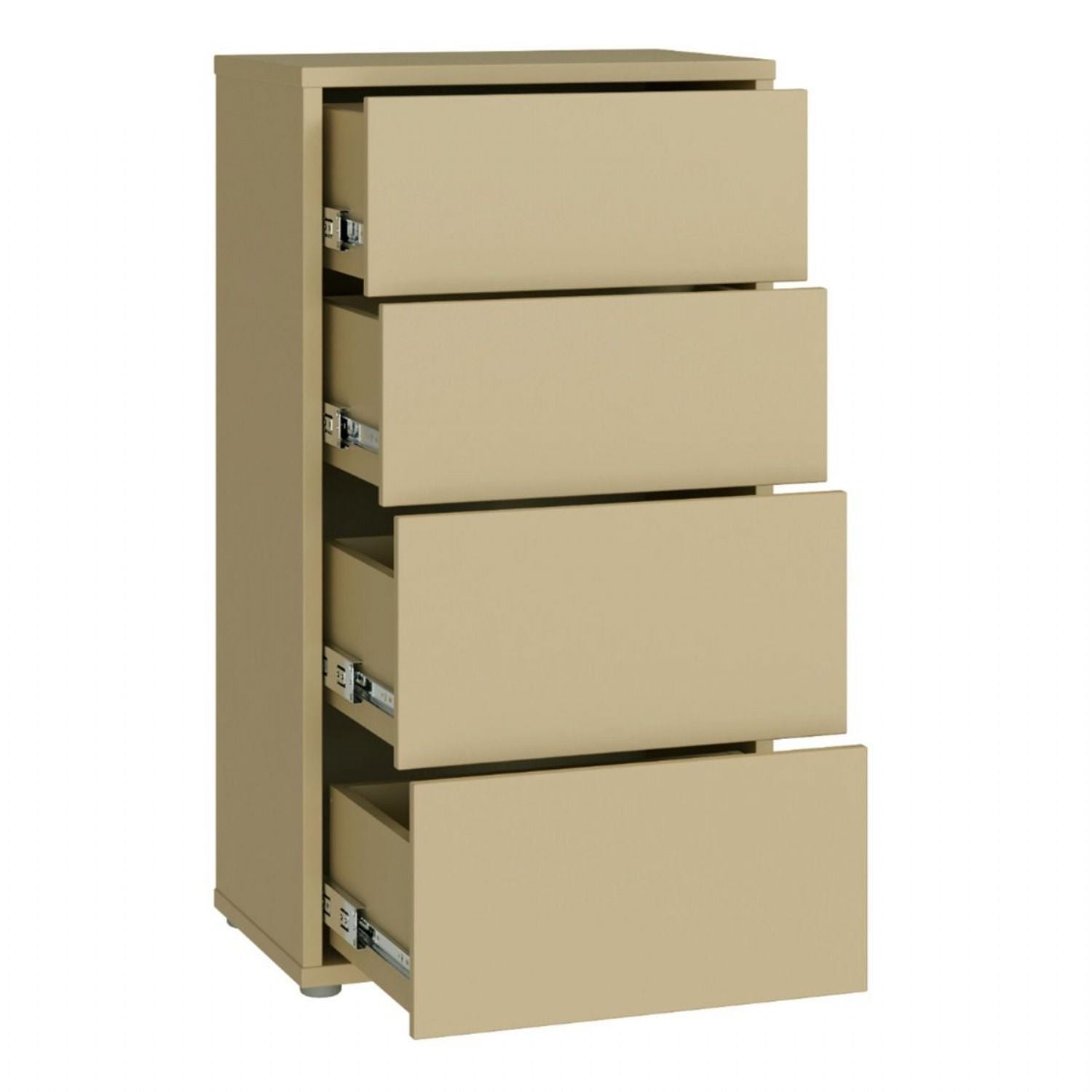 Alice Springs Tall 4 Drawer Chest with PushtoOpen Drawers in Butter Yellow