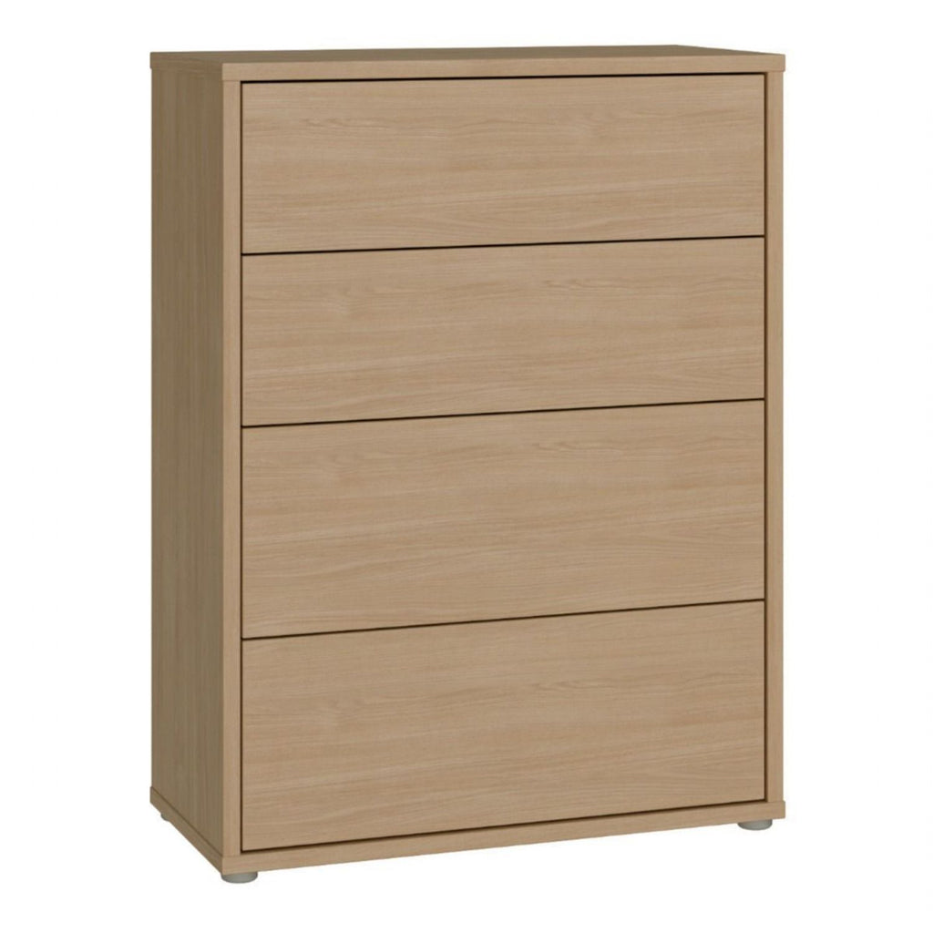 Alice Springs 4 Drawer Chest with PushtoOpen Drawers in Elegancia Oak and White