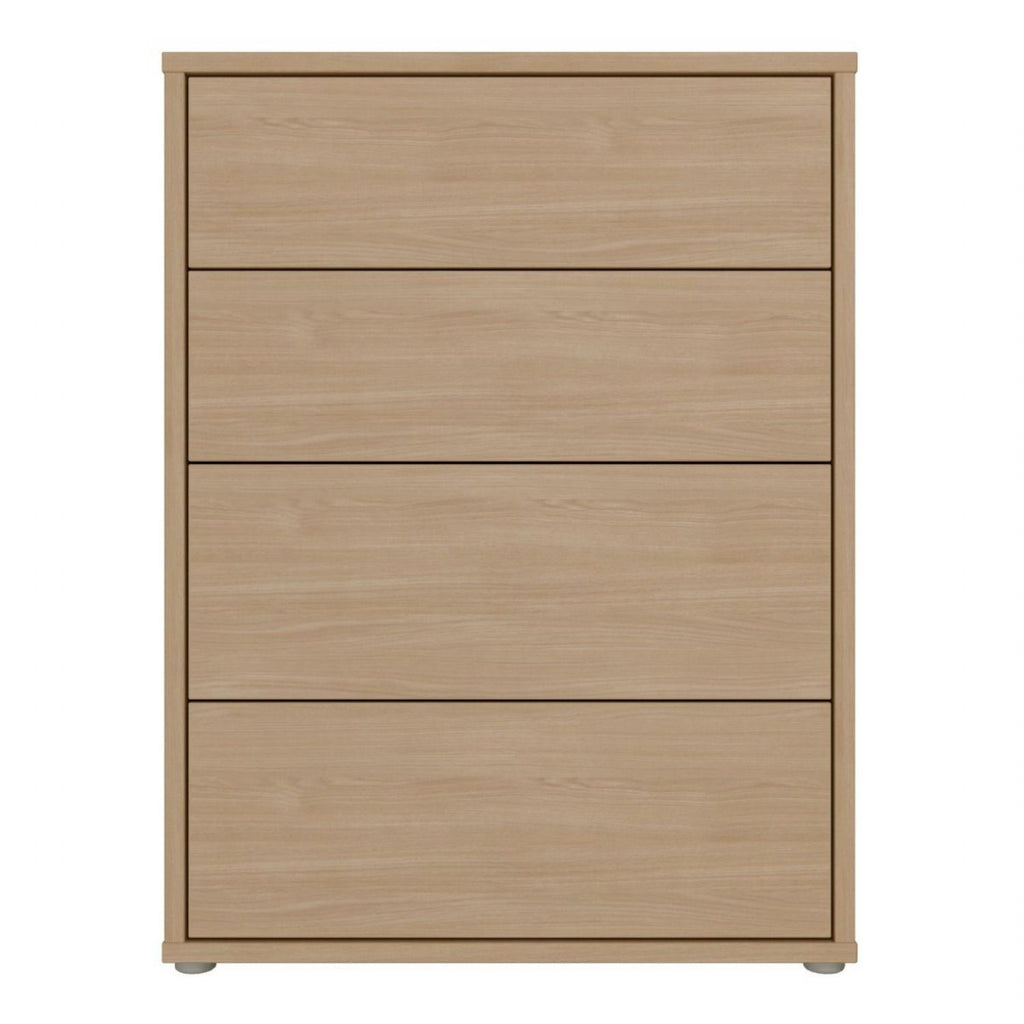 Alice Springs 4 Drawer Chest with PushtoOpen Drawers in Elegancia Oak and White