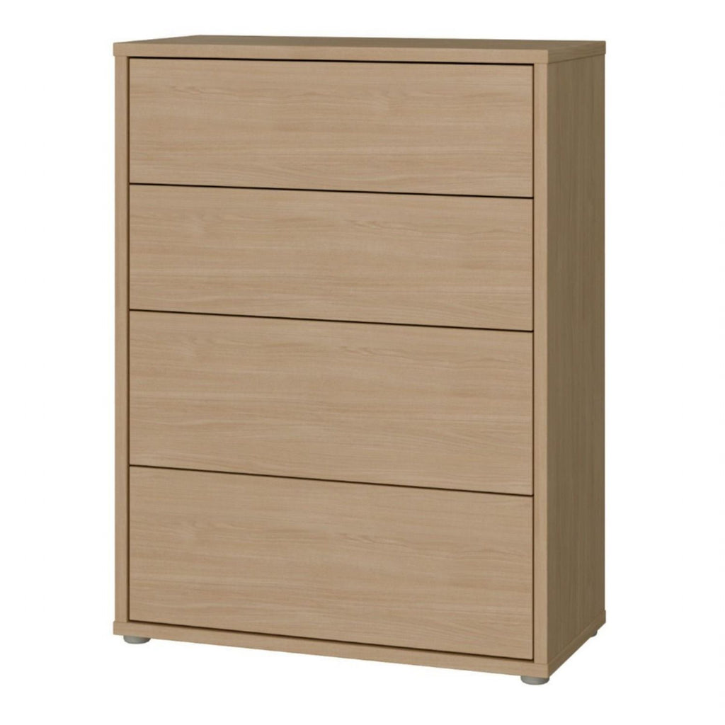 Alice Springs 4 Drawer Chest with PushtoOpen Drawers in Elegancia Oak and White