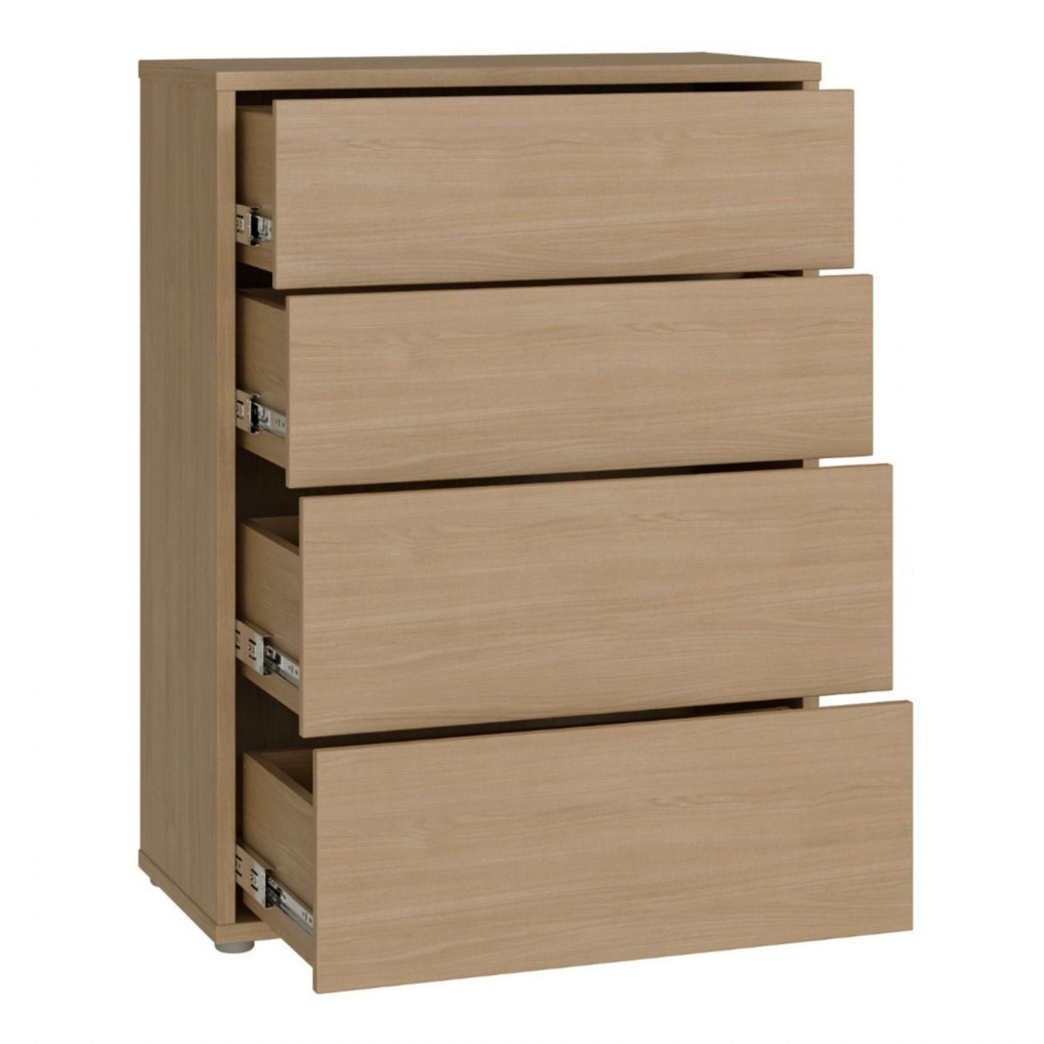 Alice Springs 4 Drawer Chest with PushtoOpen Drawers in Elegancia Oak and White