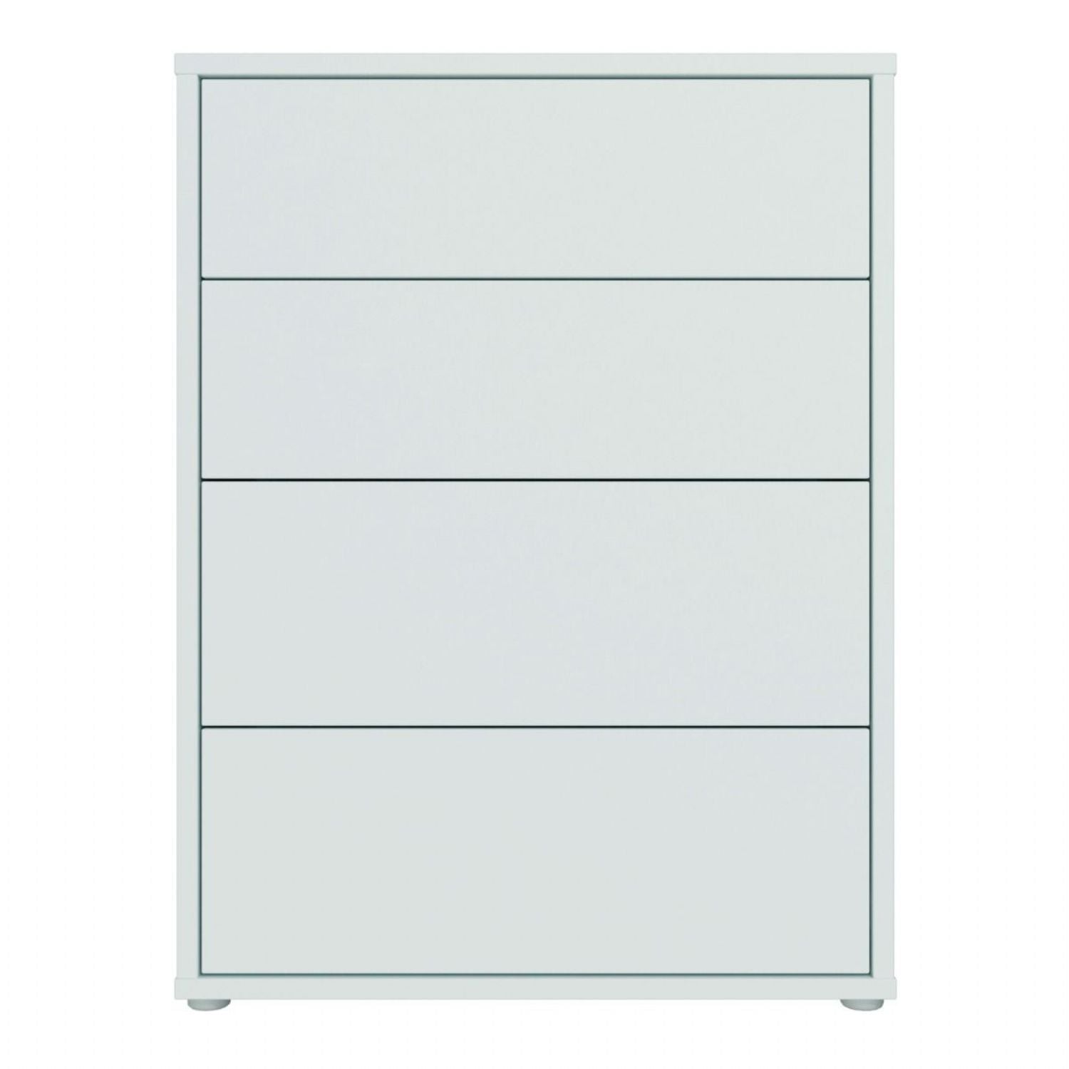 Alice Springs 4 Drawer Chest with PushtoOpen Drawers in Light Grey
