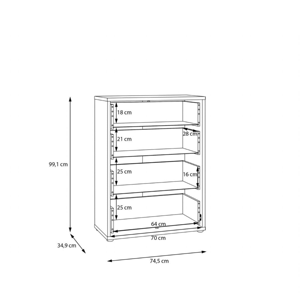 Alice Springs 4 Drawer Chest with PushtoOpen Drawers in Light Grey