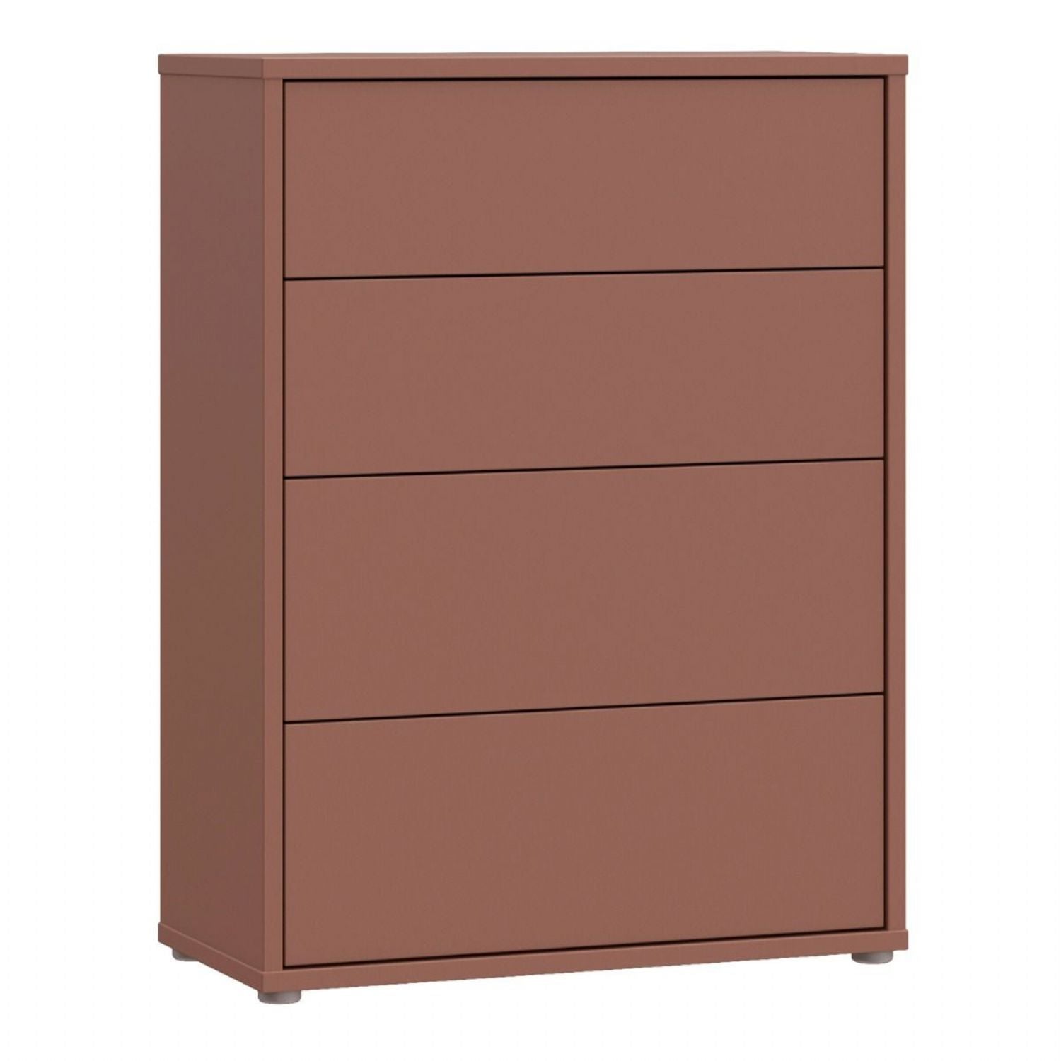Alice Springs 4 Drawer Chest with PushtoOpen Drawers in Terracotta