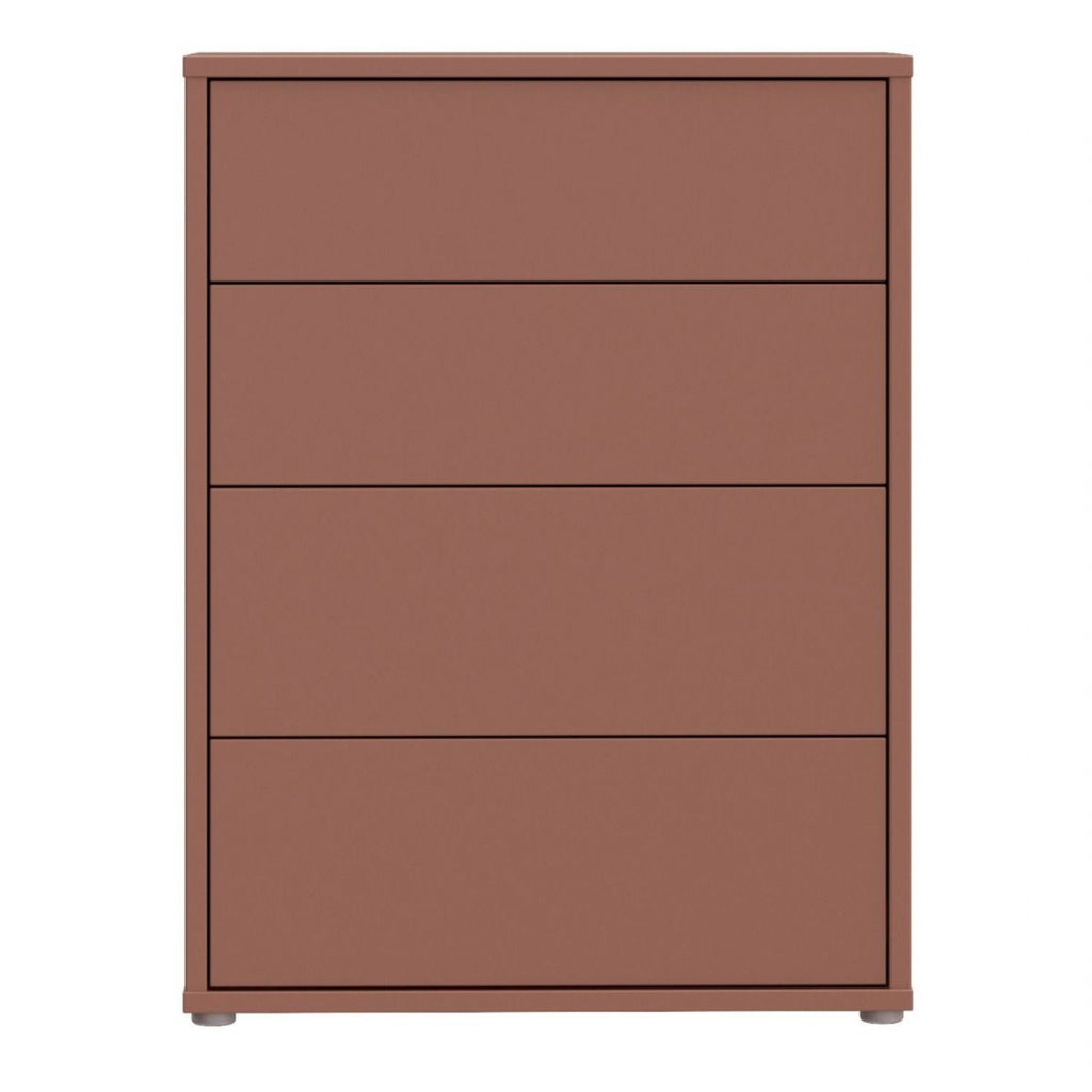 Alice Springs 4 Drawer Chest with PushtoOpen Drawers in Terracotta