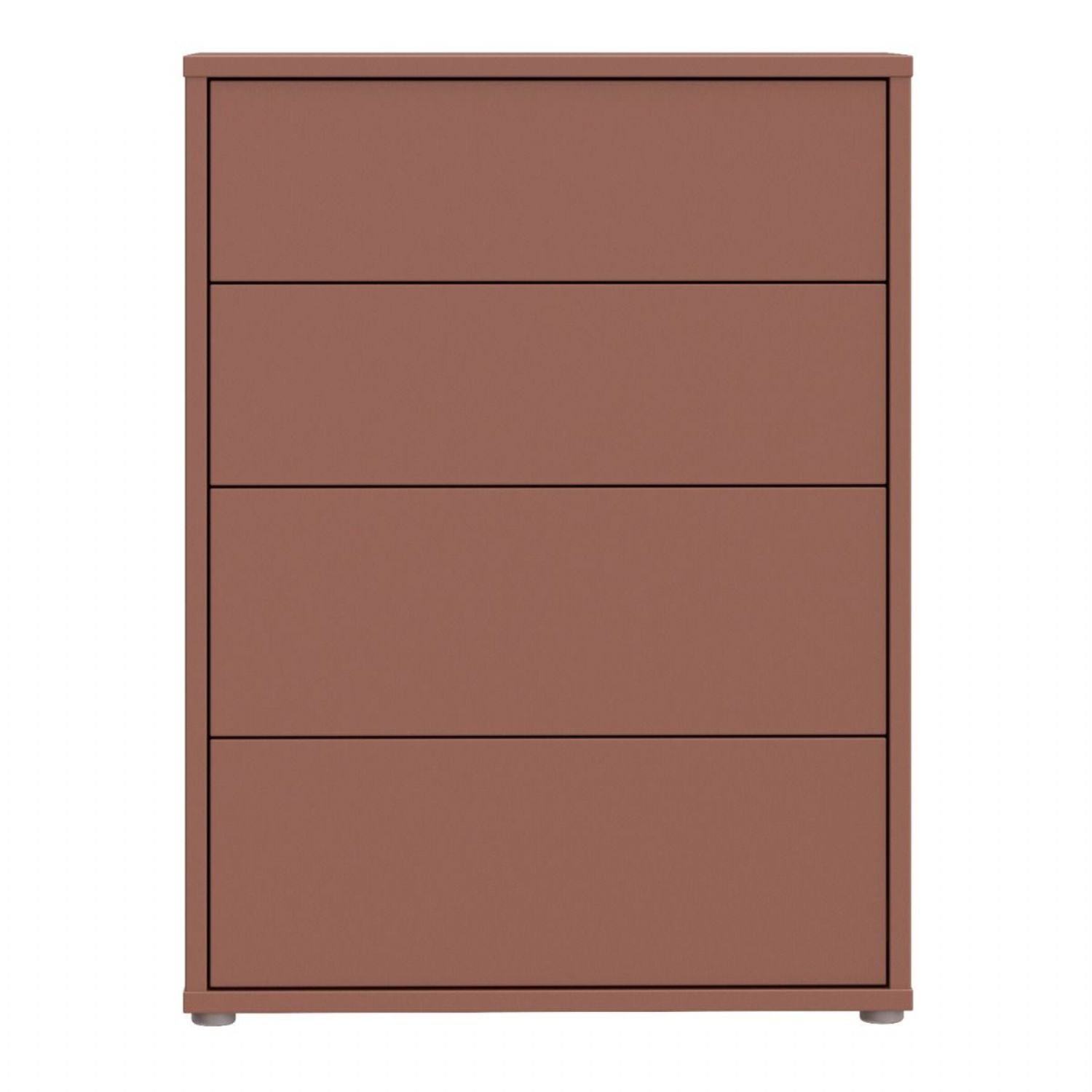 Alice Springs 4 Drawer Chest with PushtoOpen Drawers in Terracotta