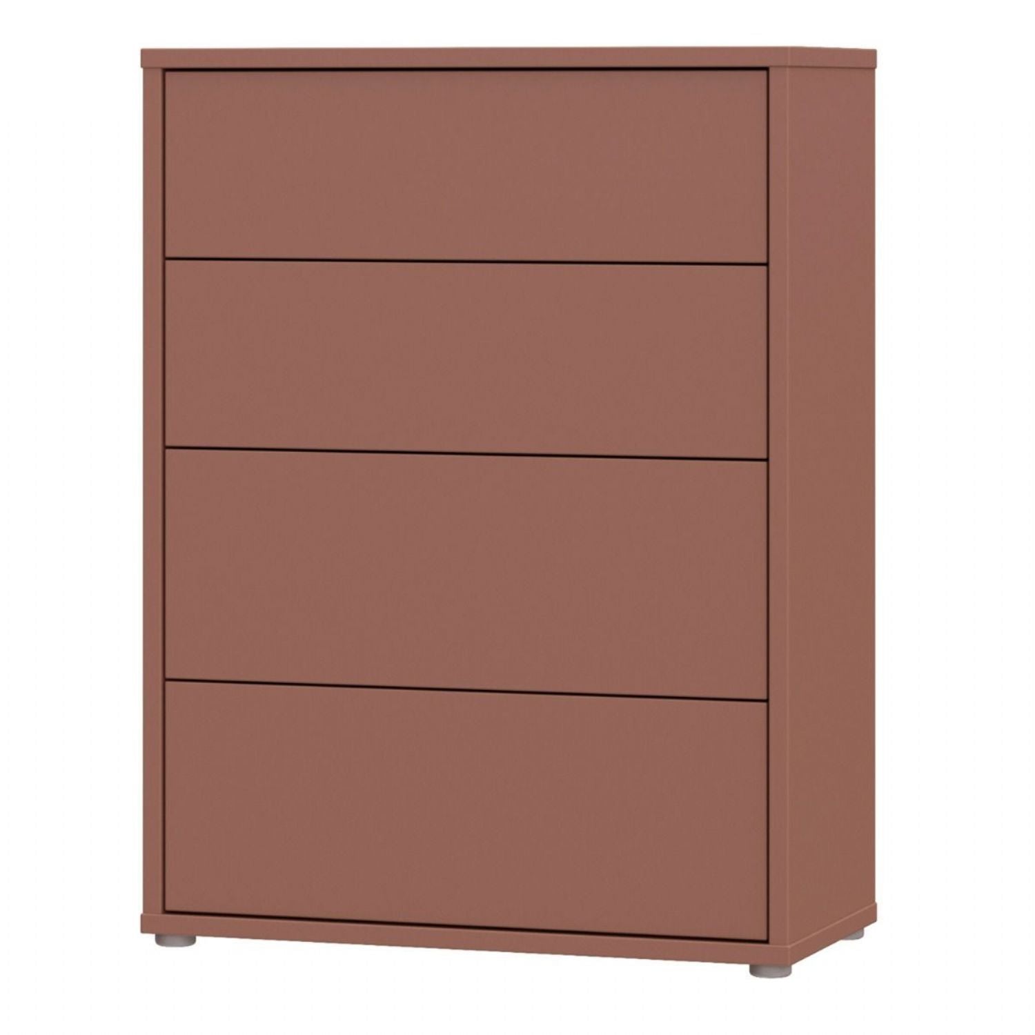 Alice Springs 4 Drawer Chest with PushtoOpen Drawers in Terracotta