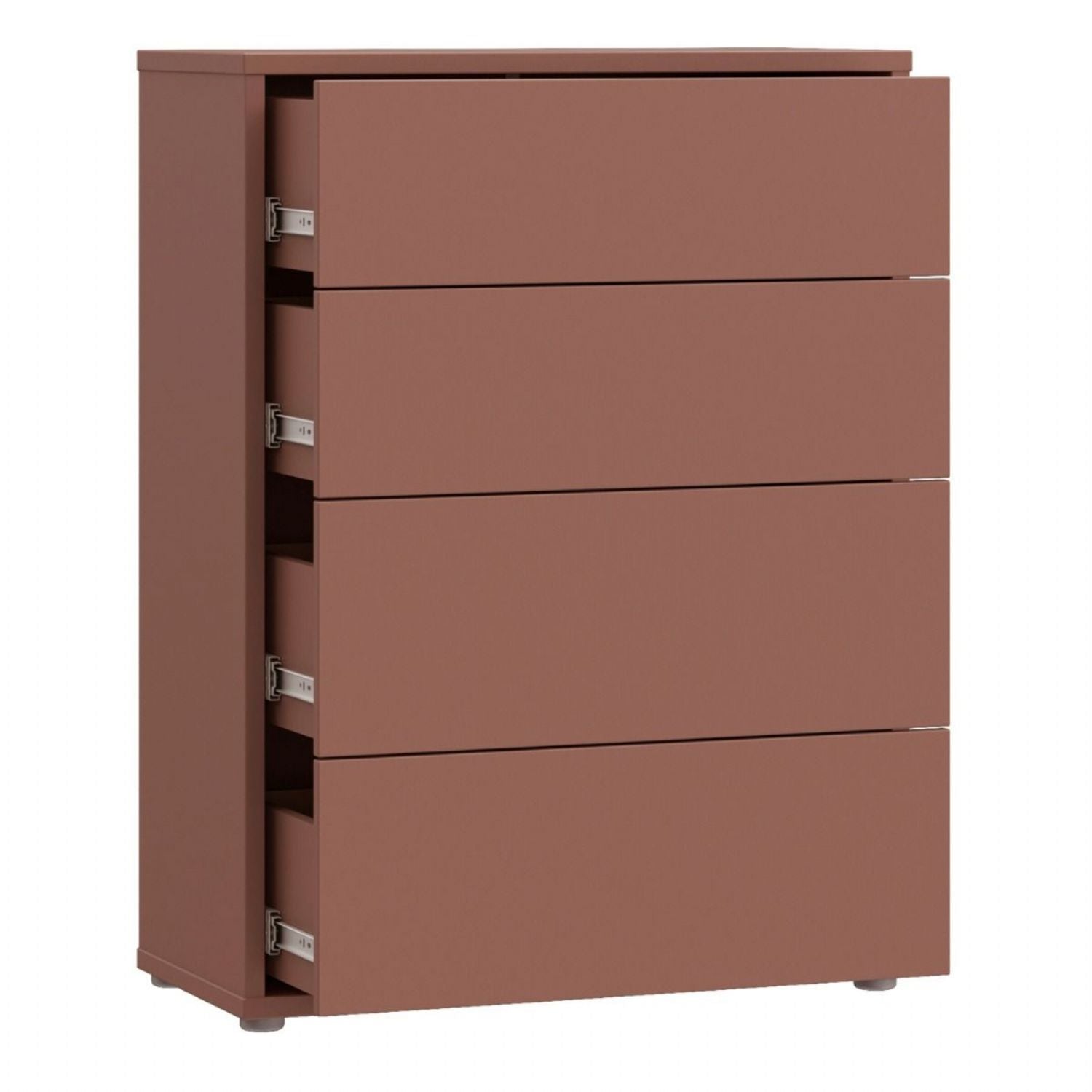 Alice Springs 4 Drawer Chest with PushtoOpen Drawers in Terracotta