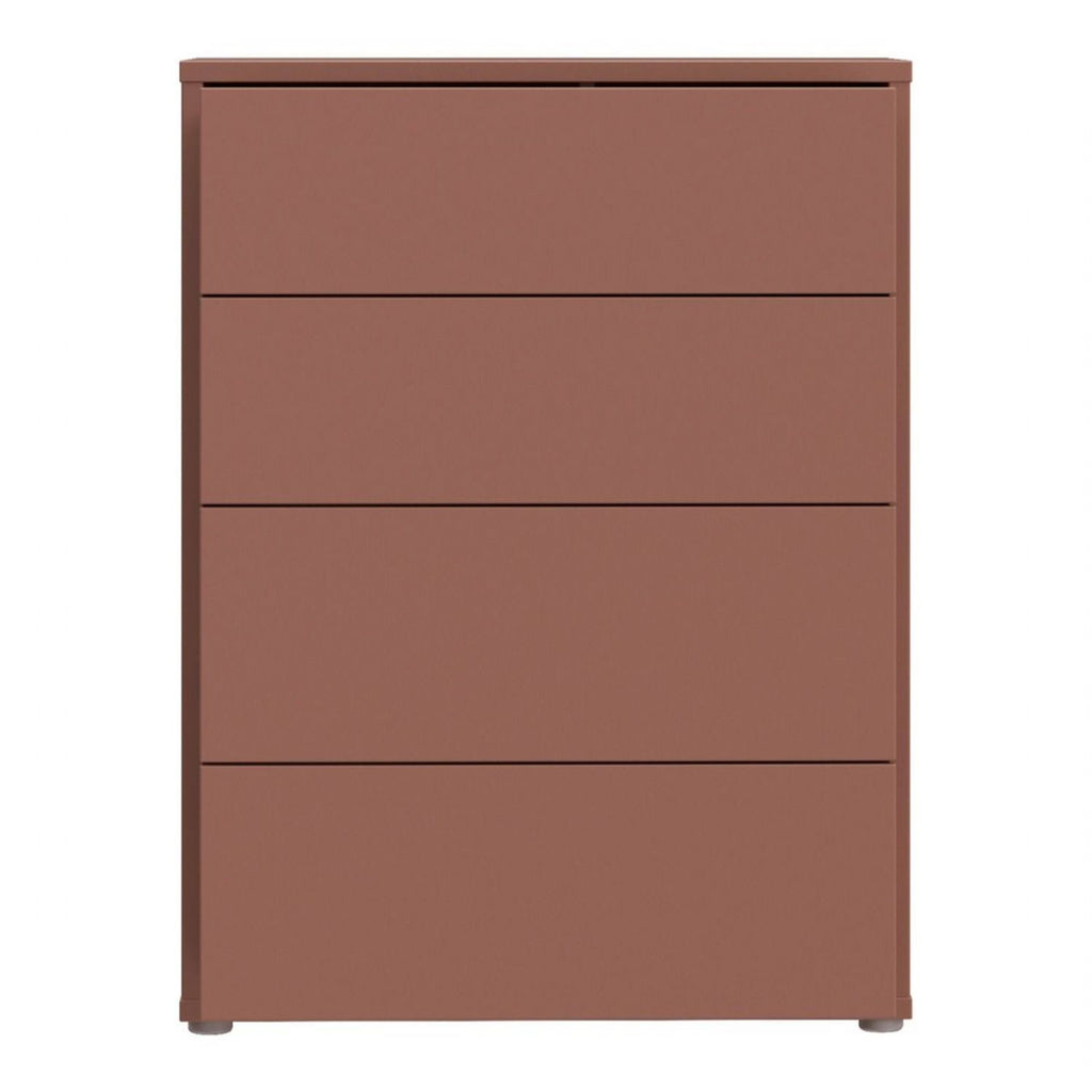 Alice Springs 4 Drawer Chest with PushtoOpen Drawers in Terracotta