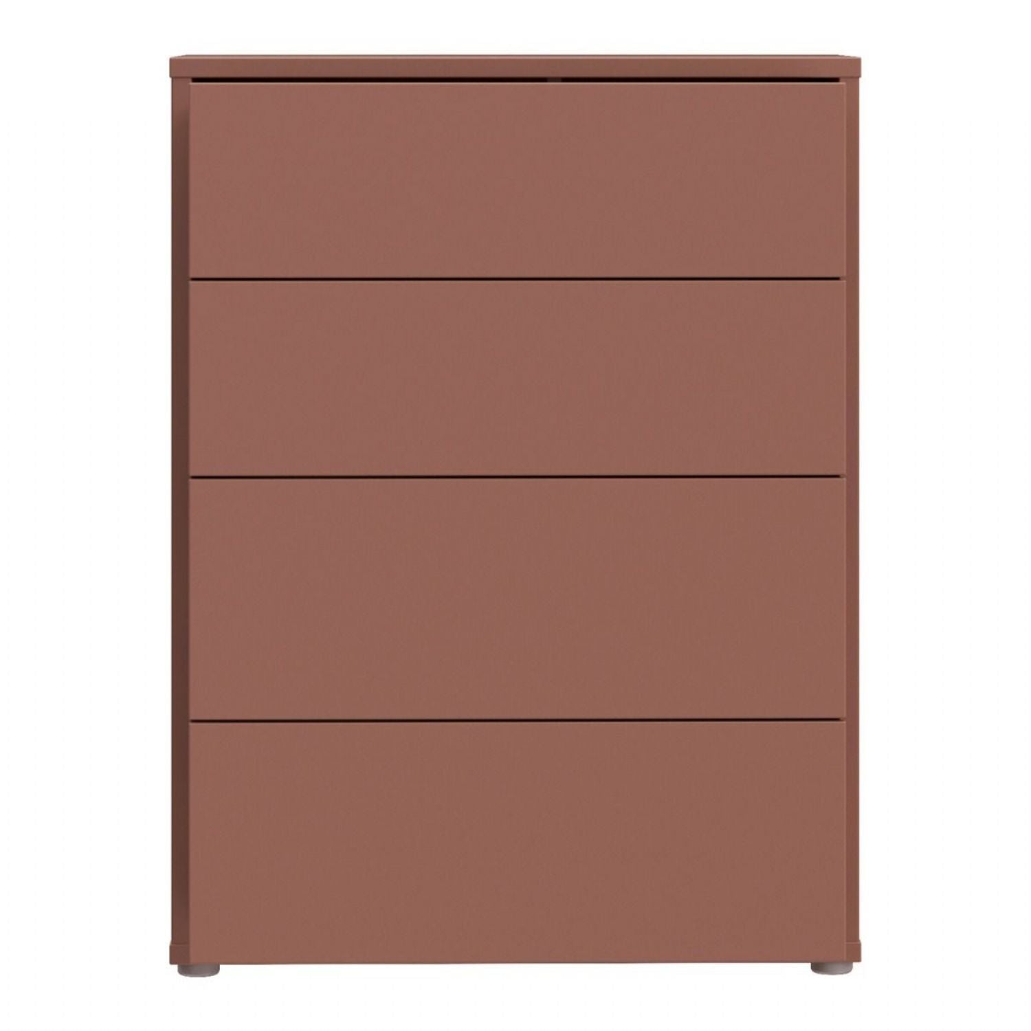 Alice Springs 4 Drawer Chest with PushtoOpen Drawers in Terracotta