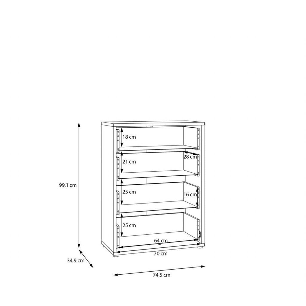 Alice Springs 4 Drawer Chest with PushtoOpen Drawers in Butter Yellow