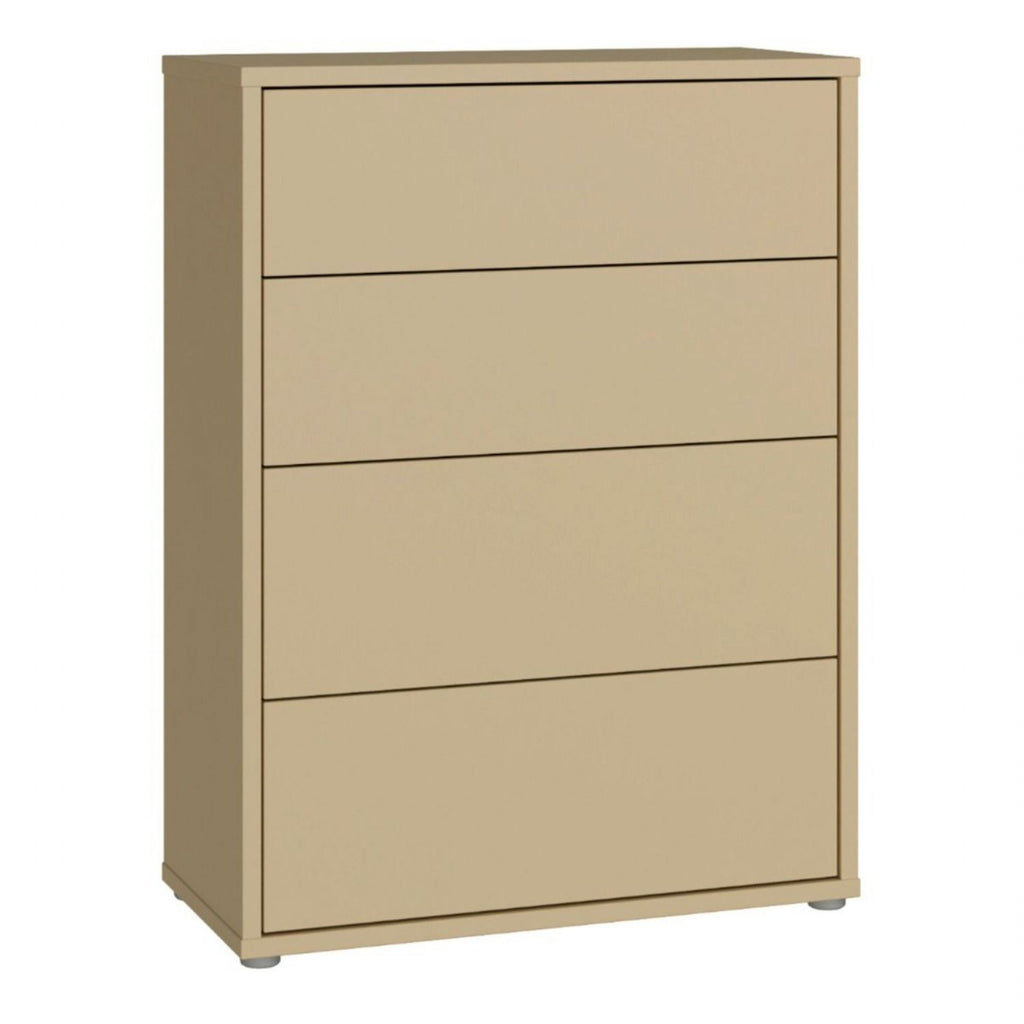 Alice Springs 4 Drawer Chest with PushtoOpen Drawers in Butter Yellow