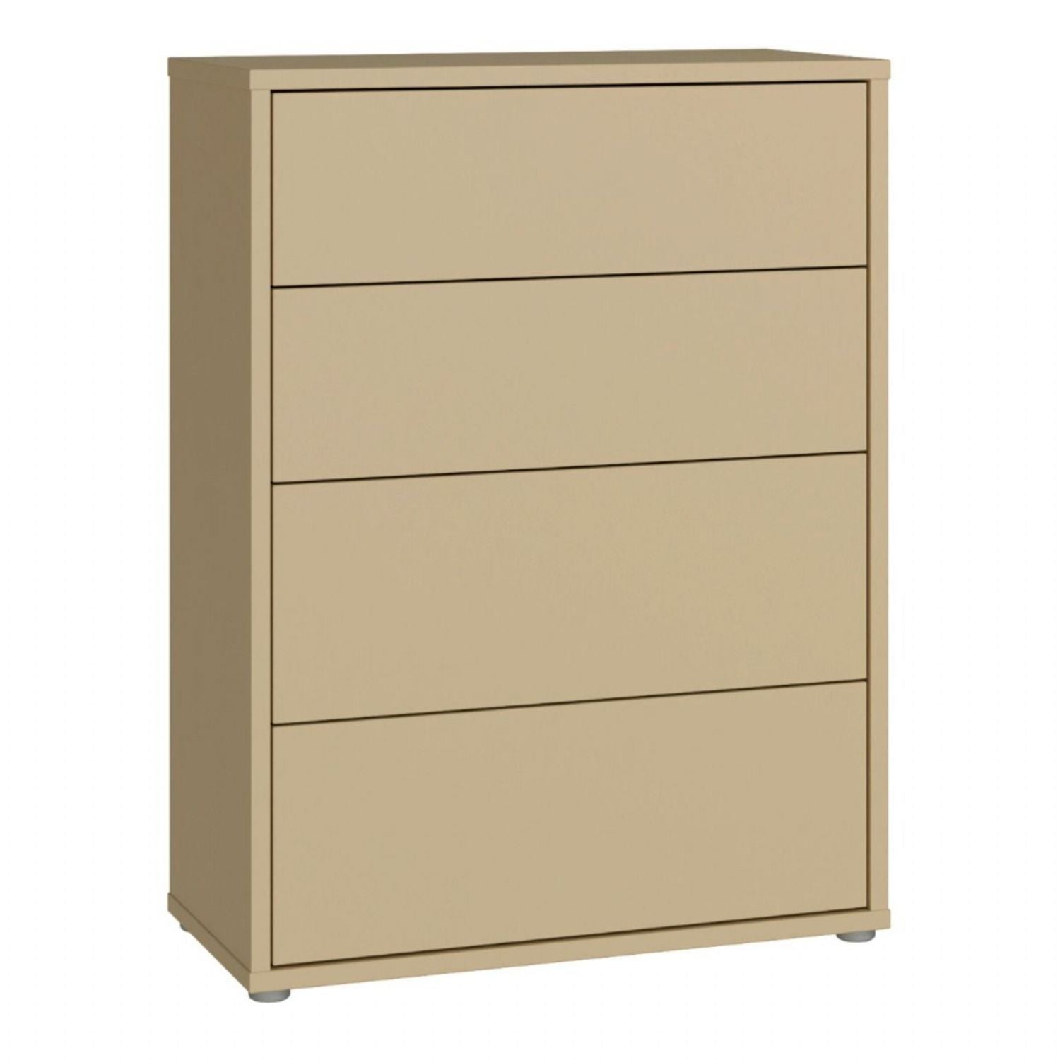 Alice Springs 4 Drawer Chest with PushtoOpen Drawers in Butter Yellow