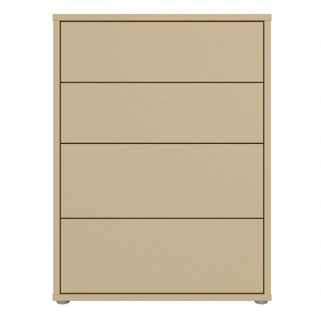 Alice Springs 4 Drawer Chest with PushtoOpen Drawers in Butter Yellow