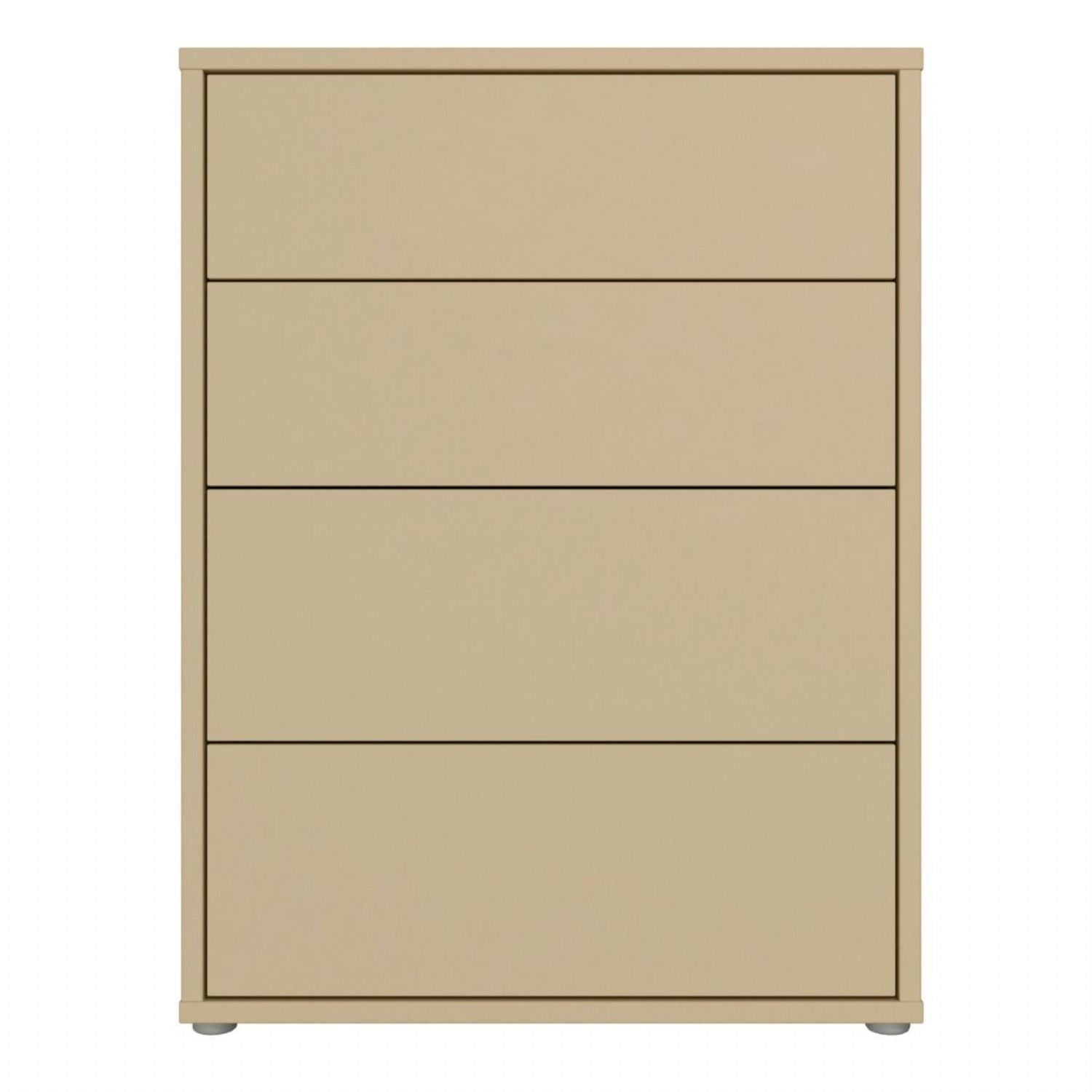 Alice Springs 4 Drawer Chest with PushtoOpen Drawers in Butter Yellow