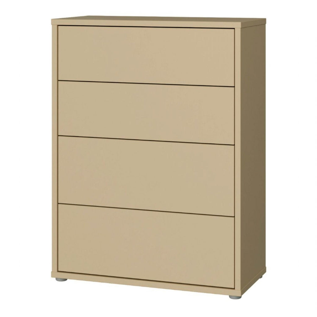 Alice Springs 4 Drawer Chest with PushtoOpen Drawers in Butter Yellow