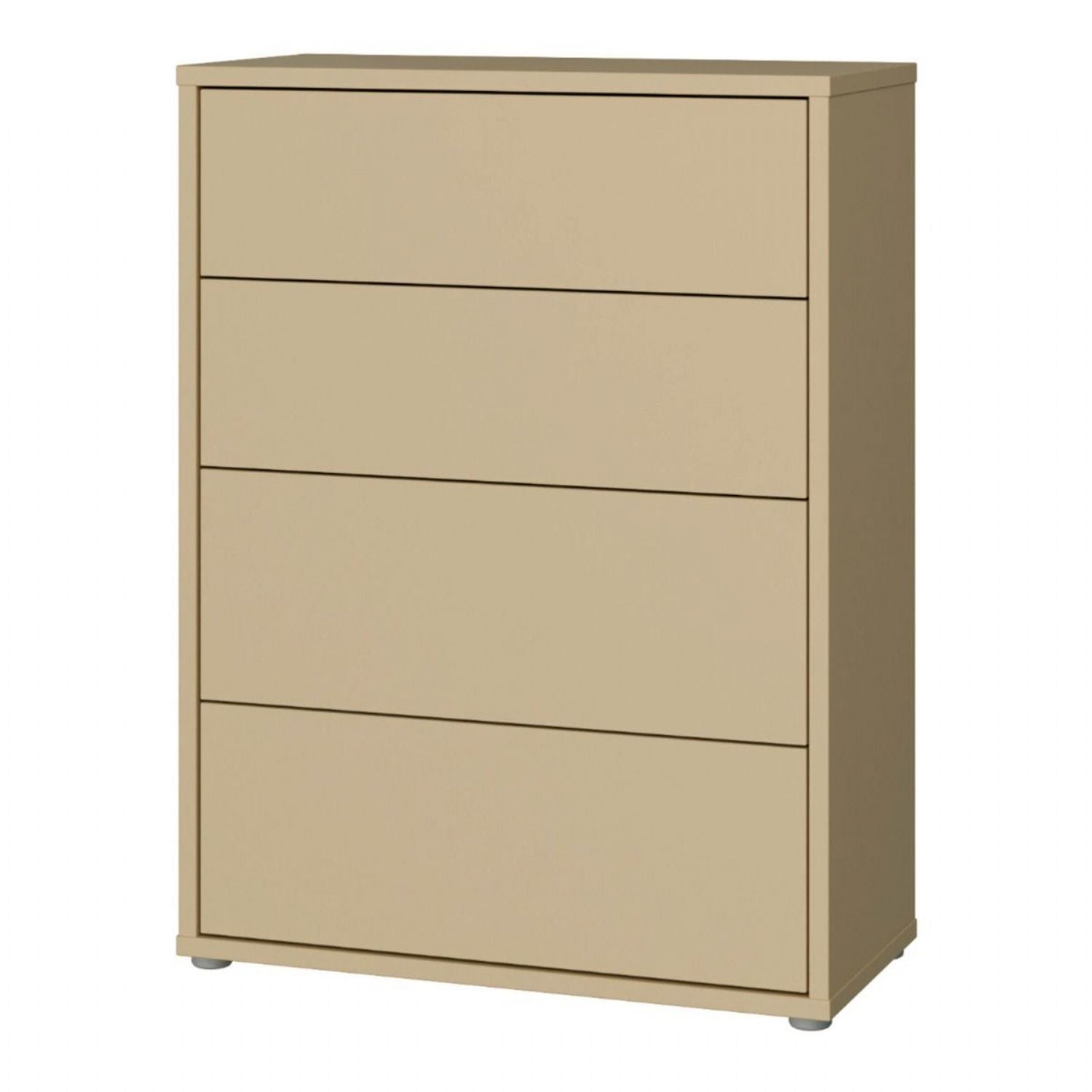Alice Springs 4 Drawer Chest with PushtoOpen Drawers in Butter Yellow