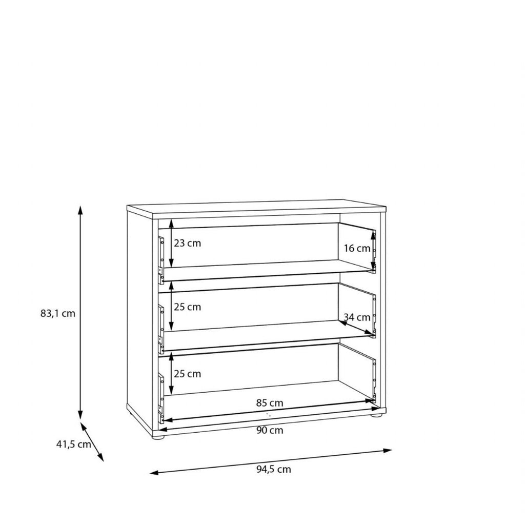 Alice Springs 3 Drawer Chest with PushtoOpen Drawers in Elegancia Oak