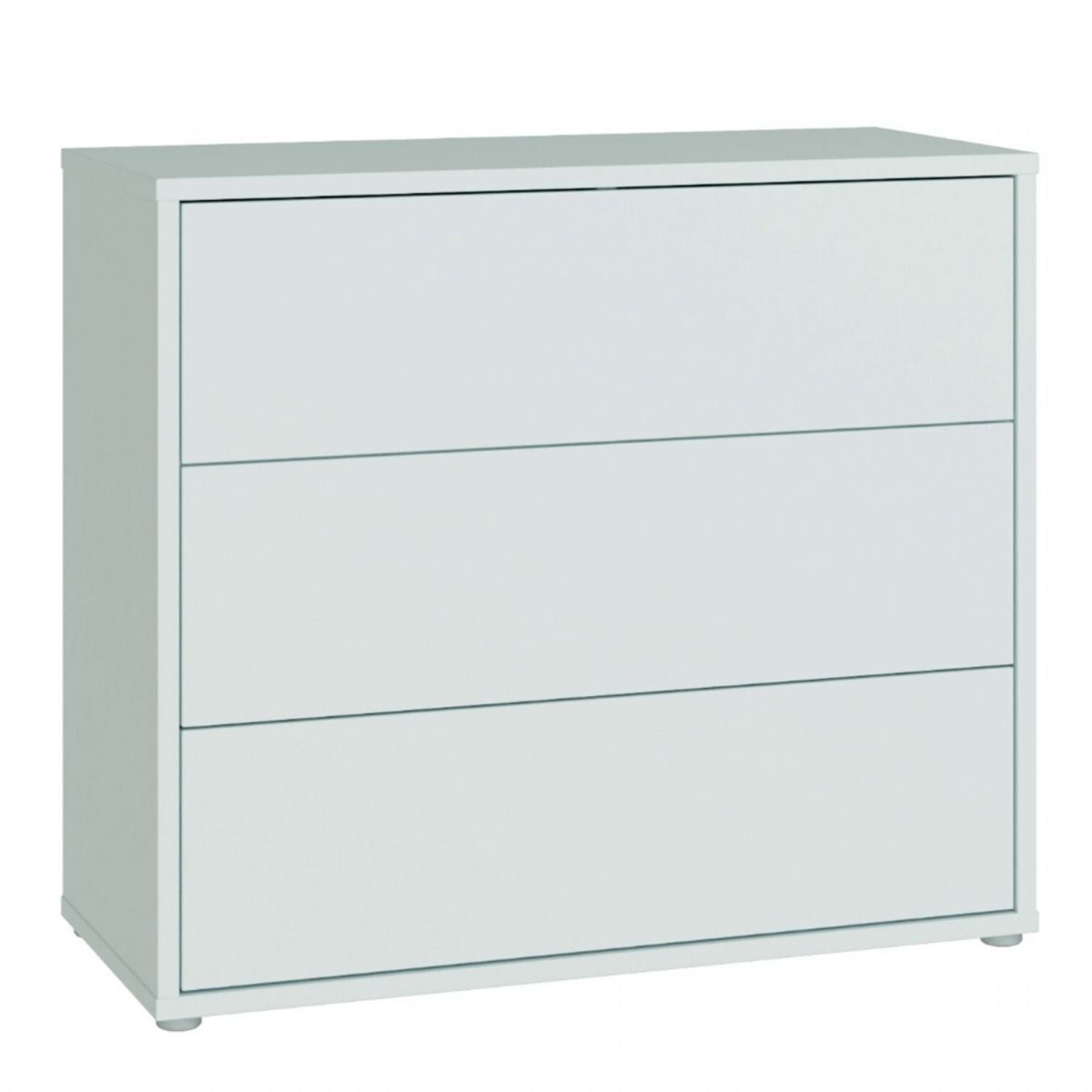 Alice Springs 3 Drawer Chest with PushtoOpen Drawers in Light Grey