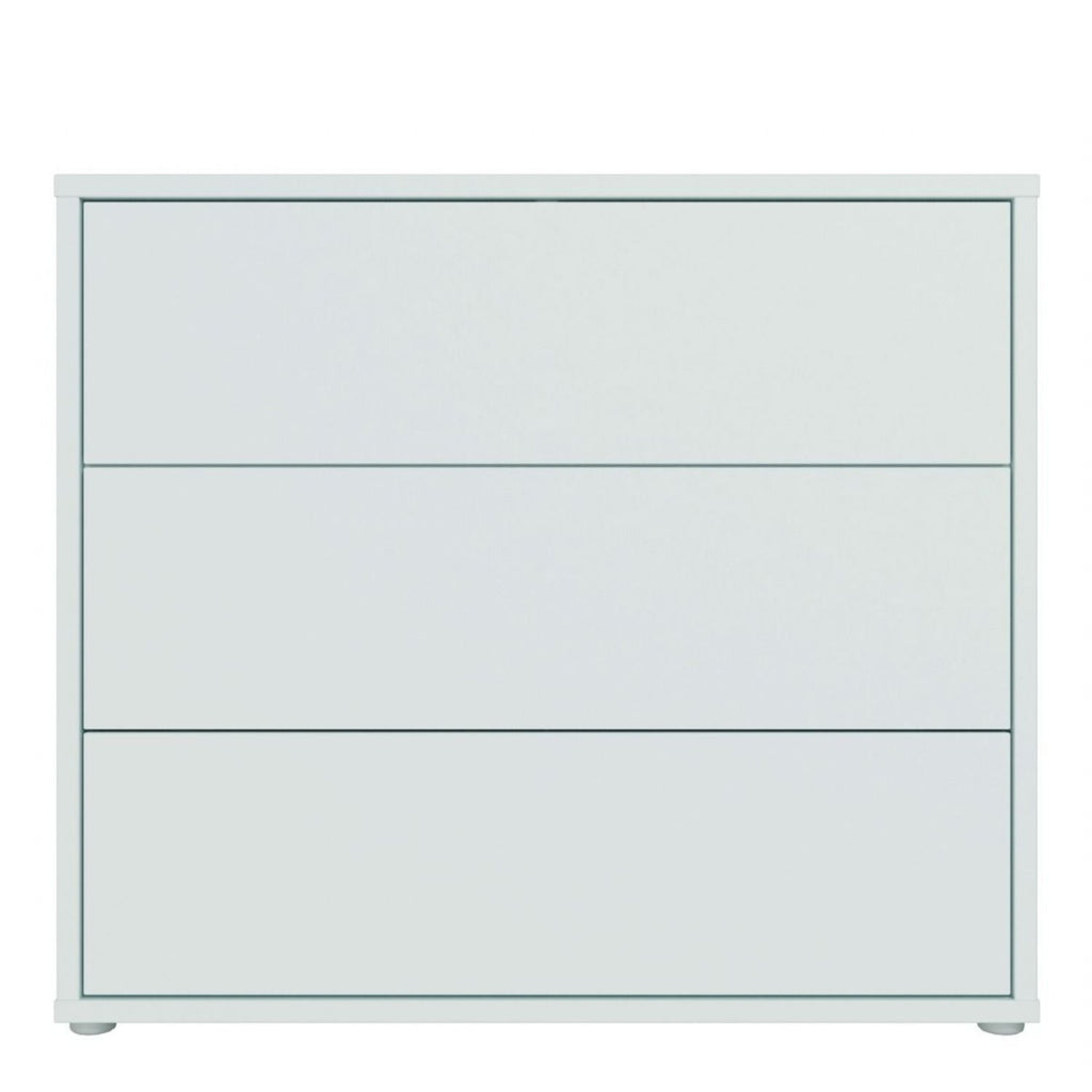 Alice Springs 3 Drawer Chest with PushtoOpen Drawers in Light Grey