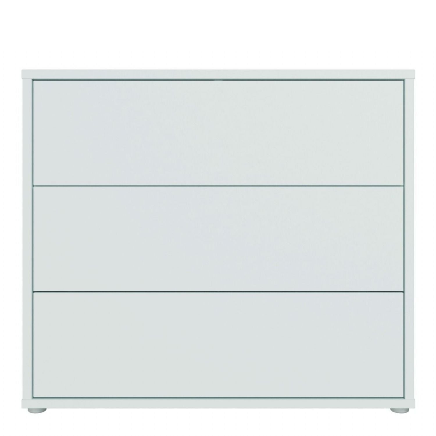 Alice Springs 3 Drawer Chest with PushtoOpen Drawers in Light Grey