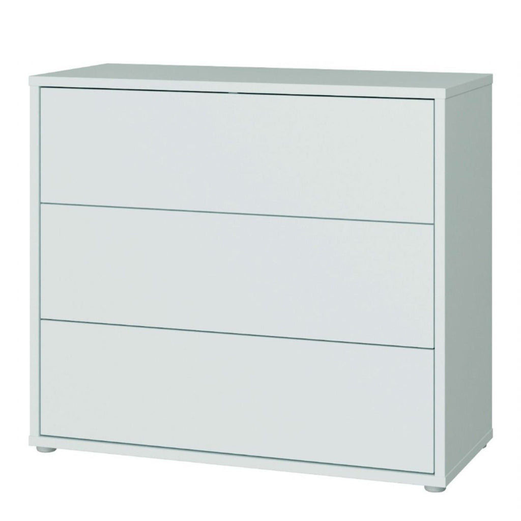 Alice Springs 3 Drawer Chest with PushtoOpen Drawers in Light Grey