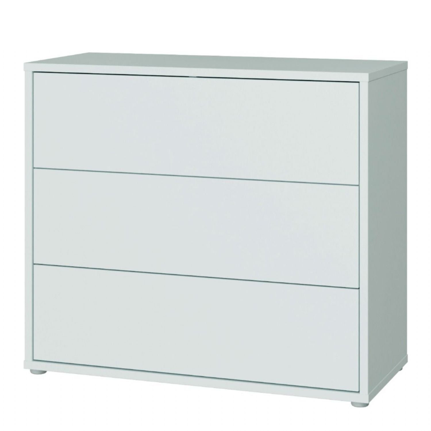Alice Springs 3 Drawer Chest with PushtoOpen Drawers in Light Grey