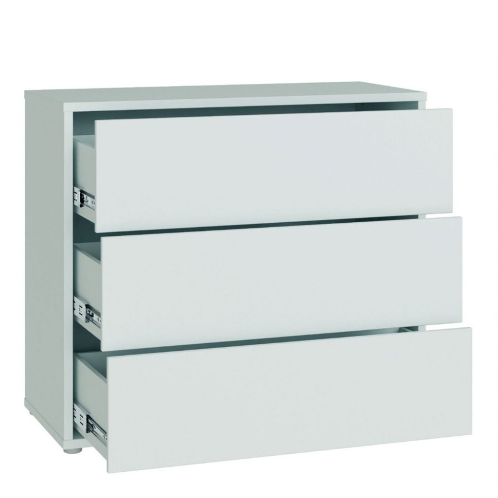 Alice Springs 3 Drawer Chest with PushtoOpen Drawers in Light Grey