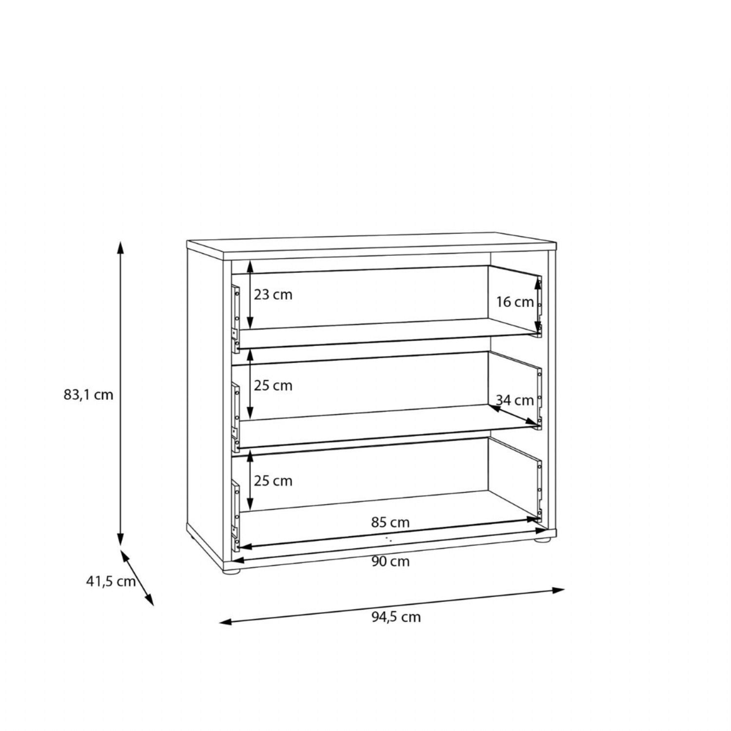 Alice Springs 3 Drawer Chest with PushtoOpen Drawers in Light Grey