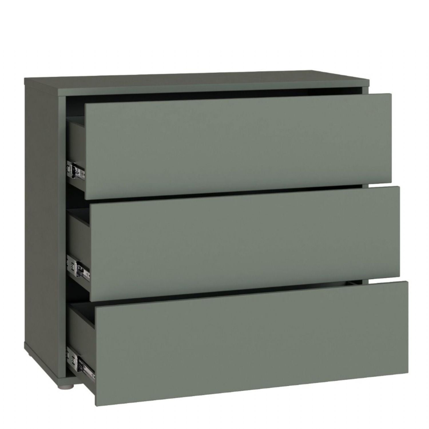 Alice Springs 3 Drawer Chest With PushtoOpen in Sage Green