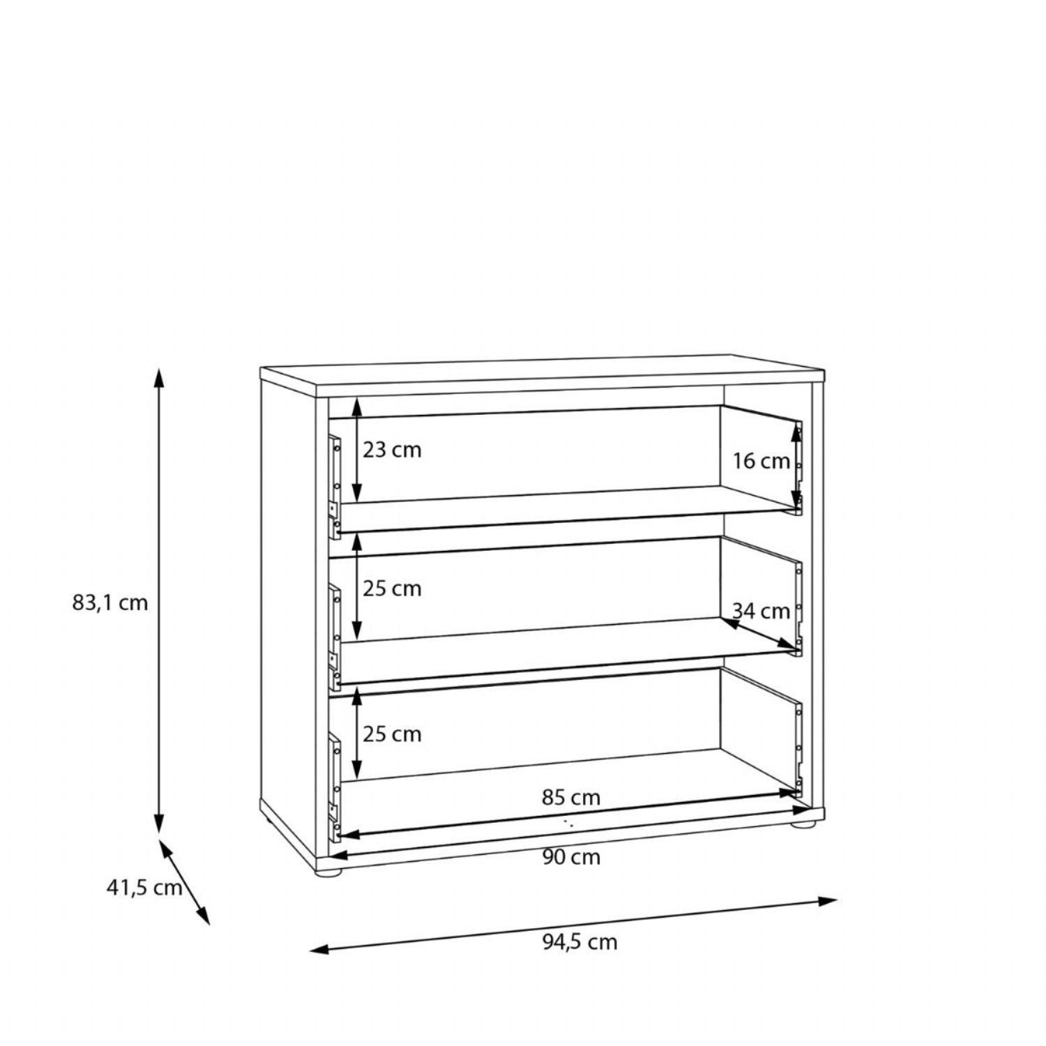 Alice Springs 3 Drawer Chest With PushtoOpen in Sage Green