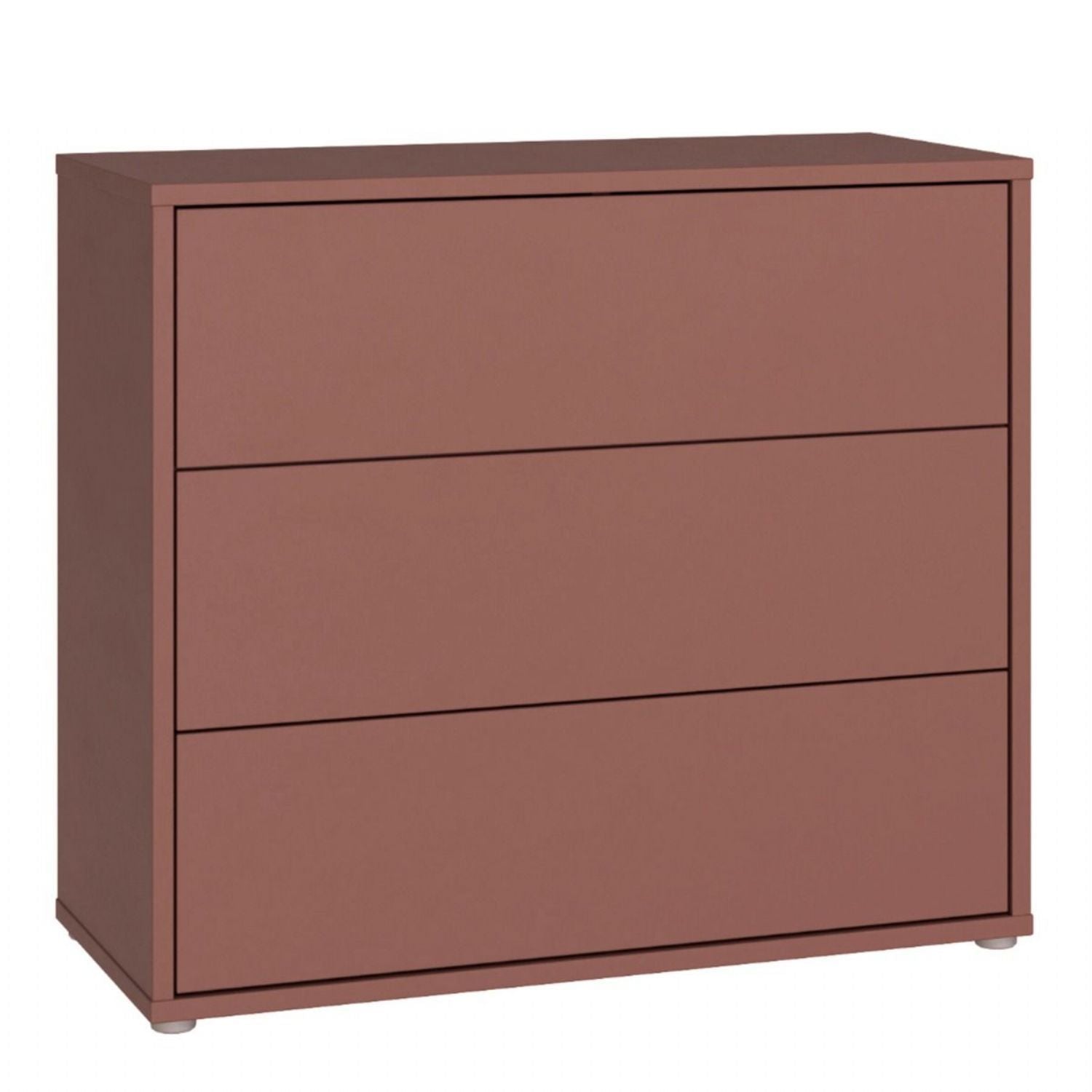 Alice Springs 3 Drawer Chest with PushtoOpen Drawers in Terracotta