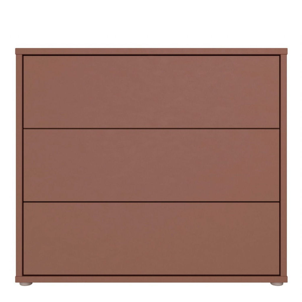 Alice Springs 3 Drawer Chest with PushtoOpen Drawers in Terracotta