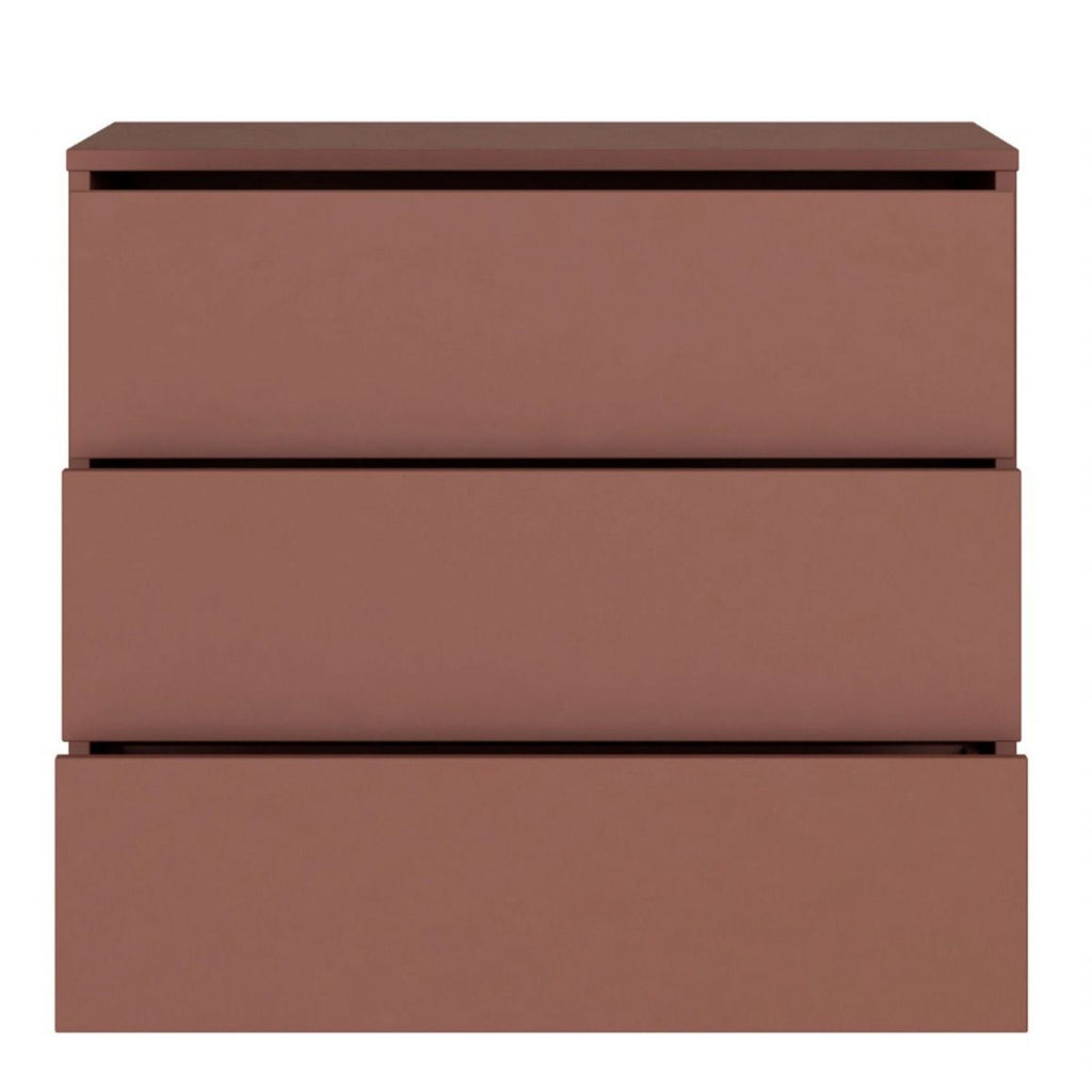 Alice Springs 3 Drawer Chest with PushtoOpen Drawers in Terracotta