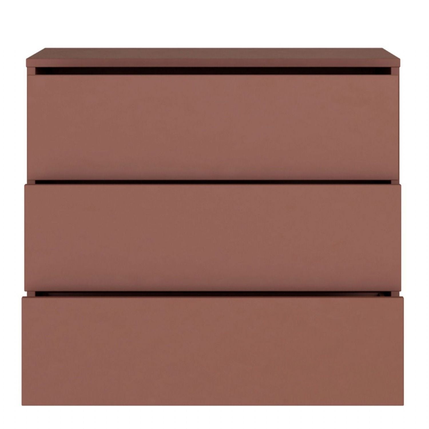 Alice Springs 3 Drawer Chest with PushtoOpen Drawers in Terracotta