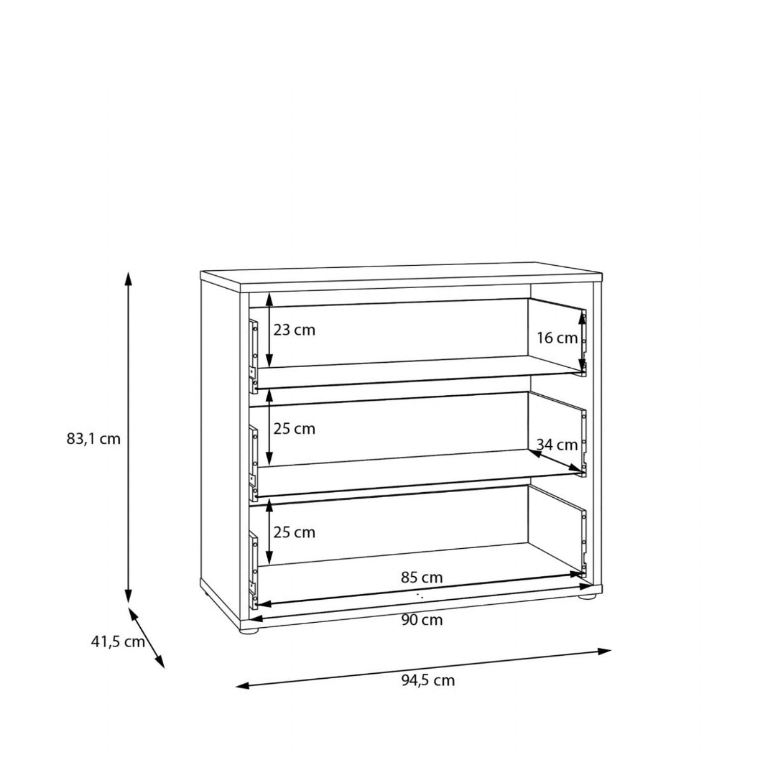 Alice Springs 3 Drawer Chest with PushtoOpen Drawers in Terracotta