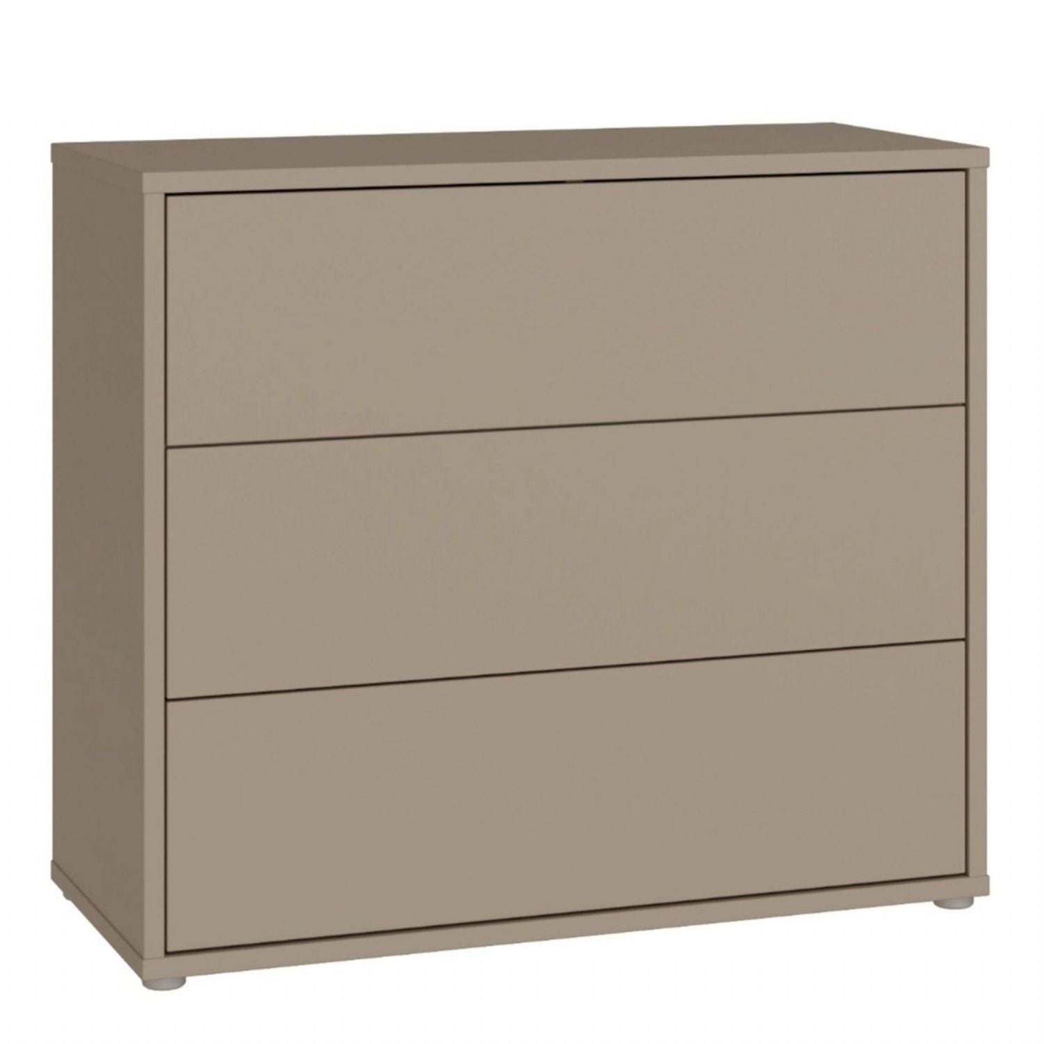 Alice Springs 3 Drawer Chest With PushtoOpen Drawers in Taupe
