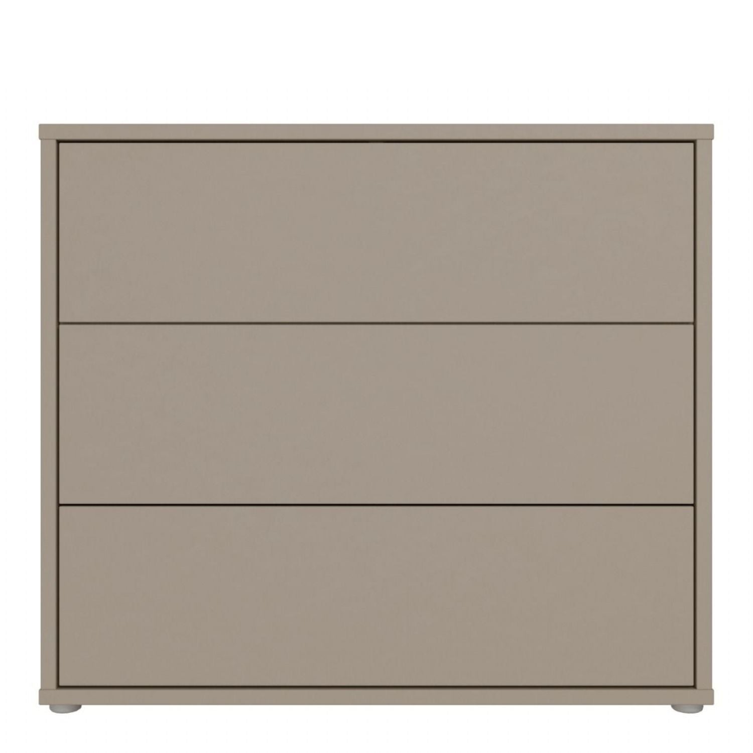 Alice Springs 3 Drawer Chest With PushtoOpen Drawers in Taupe