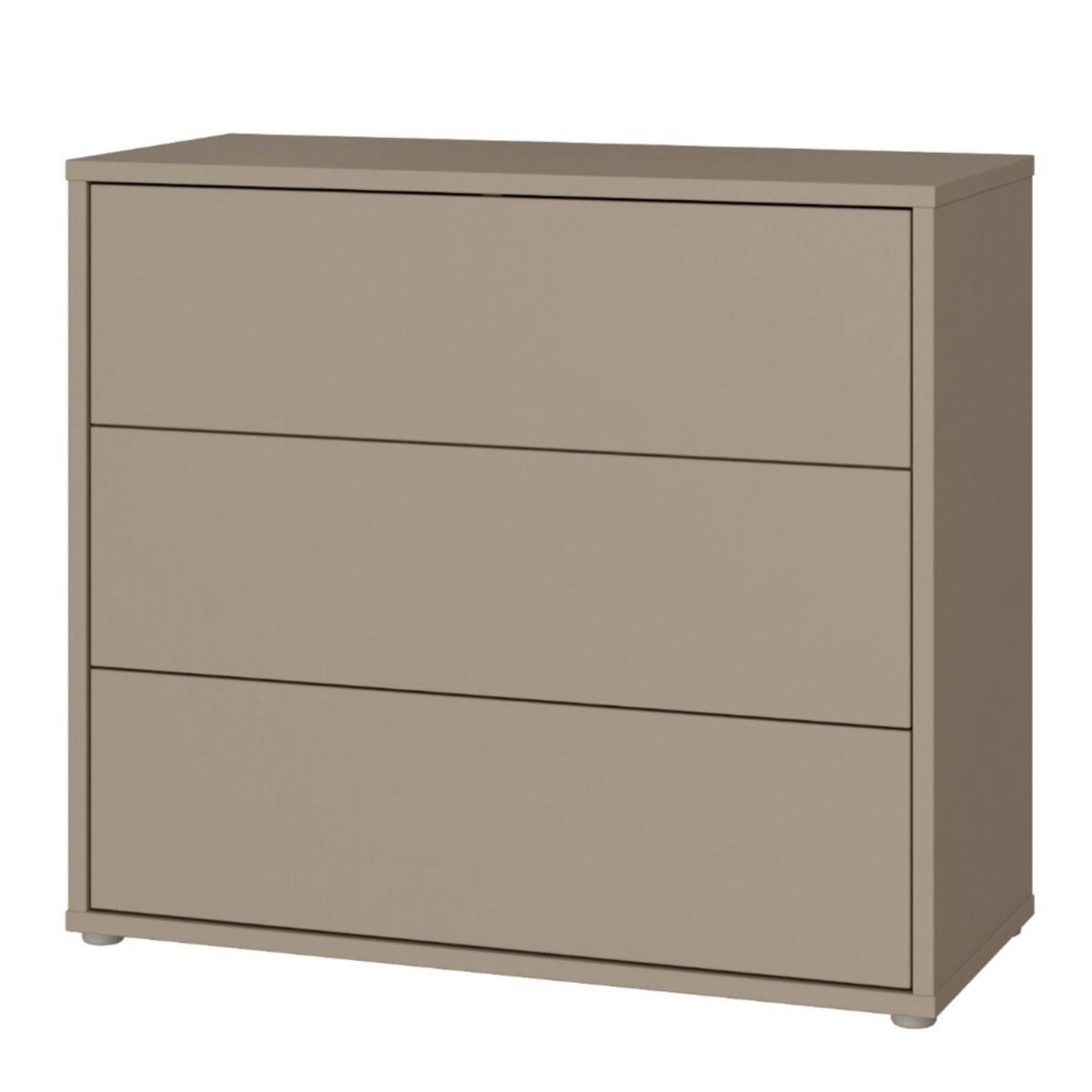 Alice Springs 3 Drawer Chest With PushtoOpen Drawers in Taupe