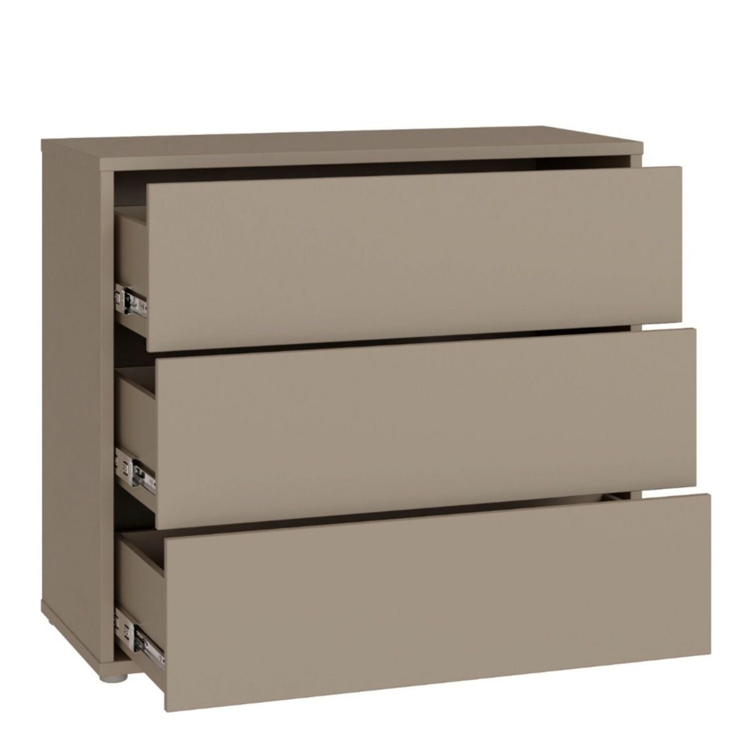 Alice Springs 3 Drawer Chest With PushtoOpen Drawers in Taupe