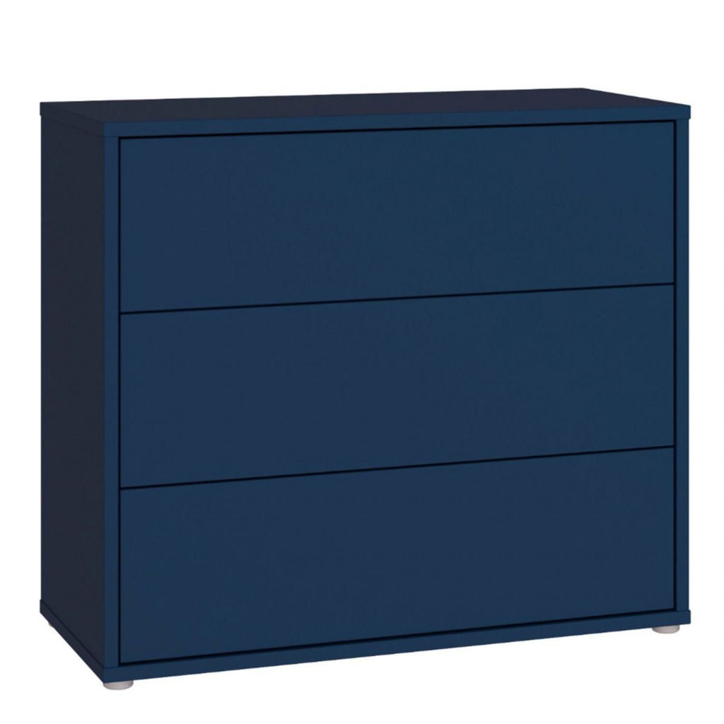 Alice Springs 3 Drawer Chest with PushtoOpen Drawers in Night Blue and White